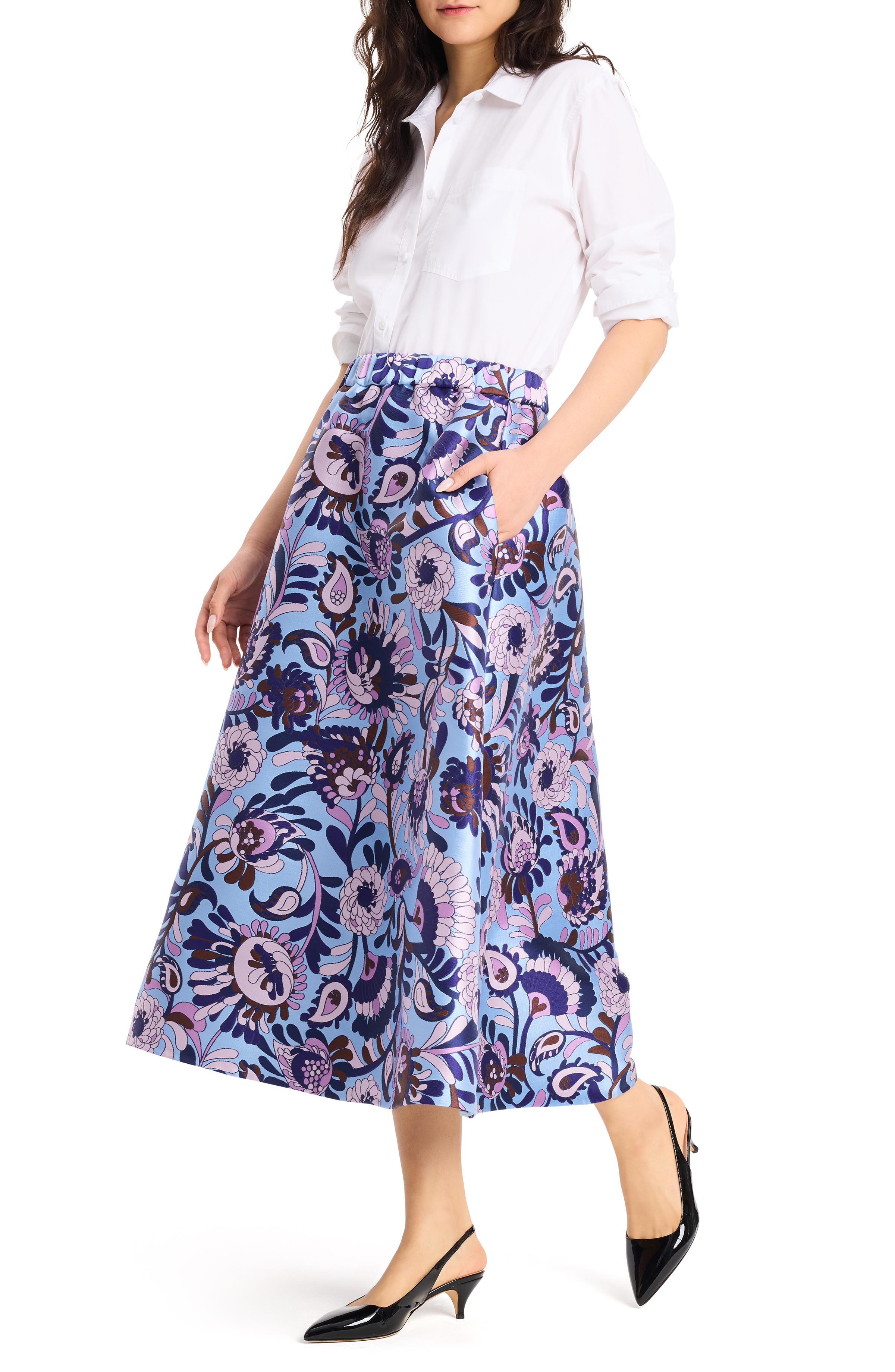 autumn paisley midi skirt