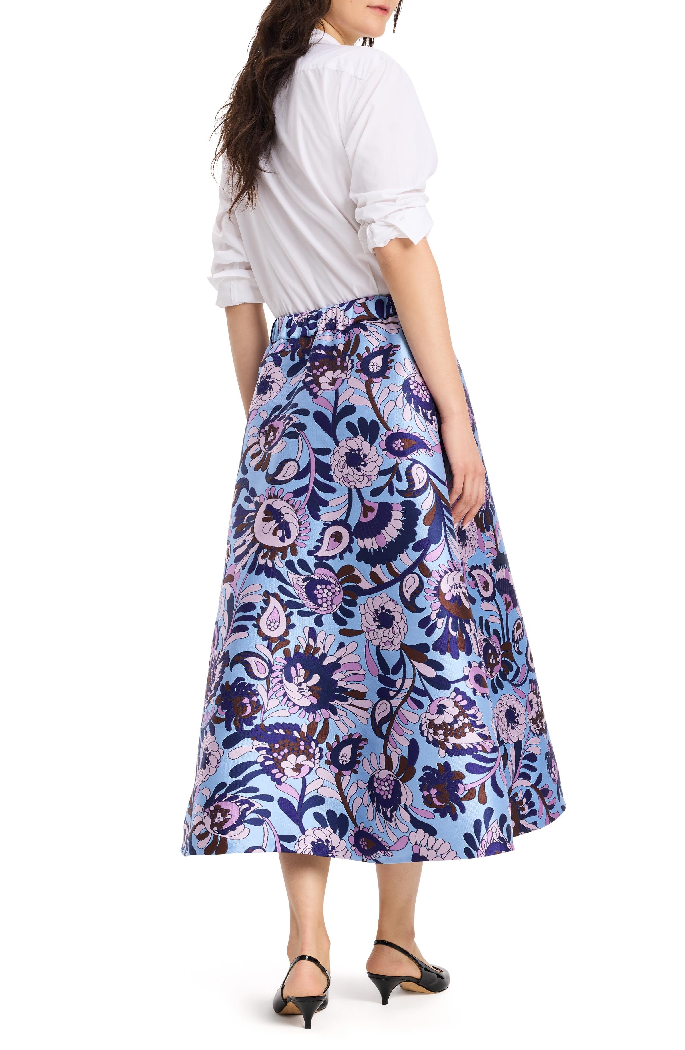 autumn paisley midi skirt