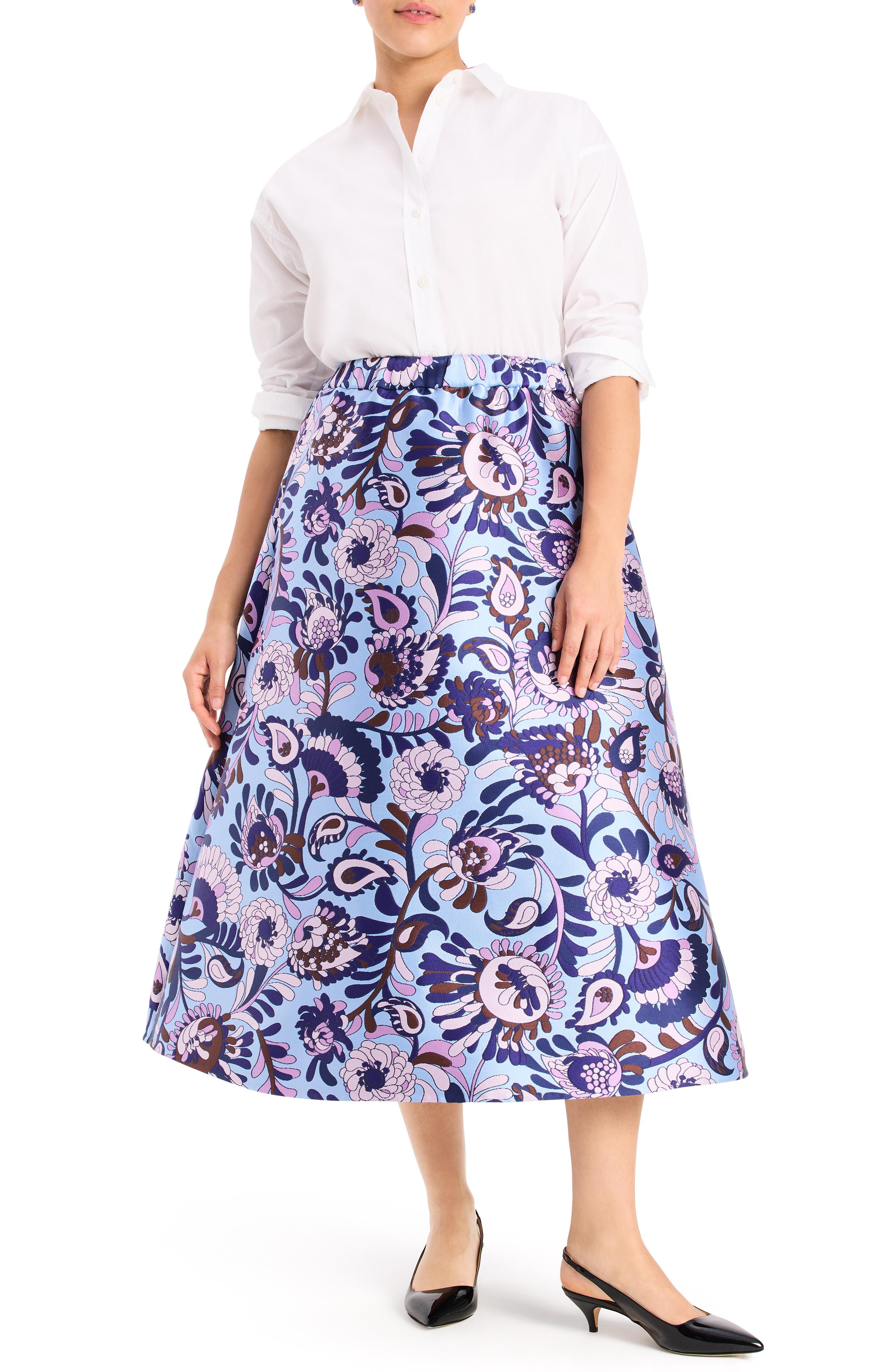 autumn paisley midi skirt