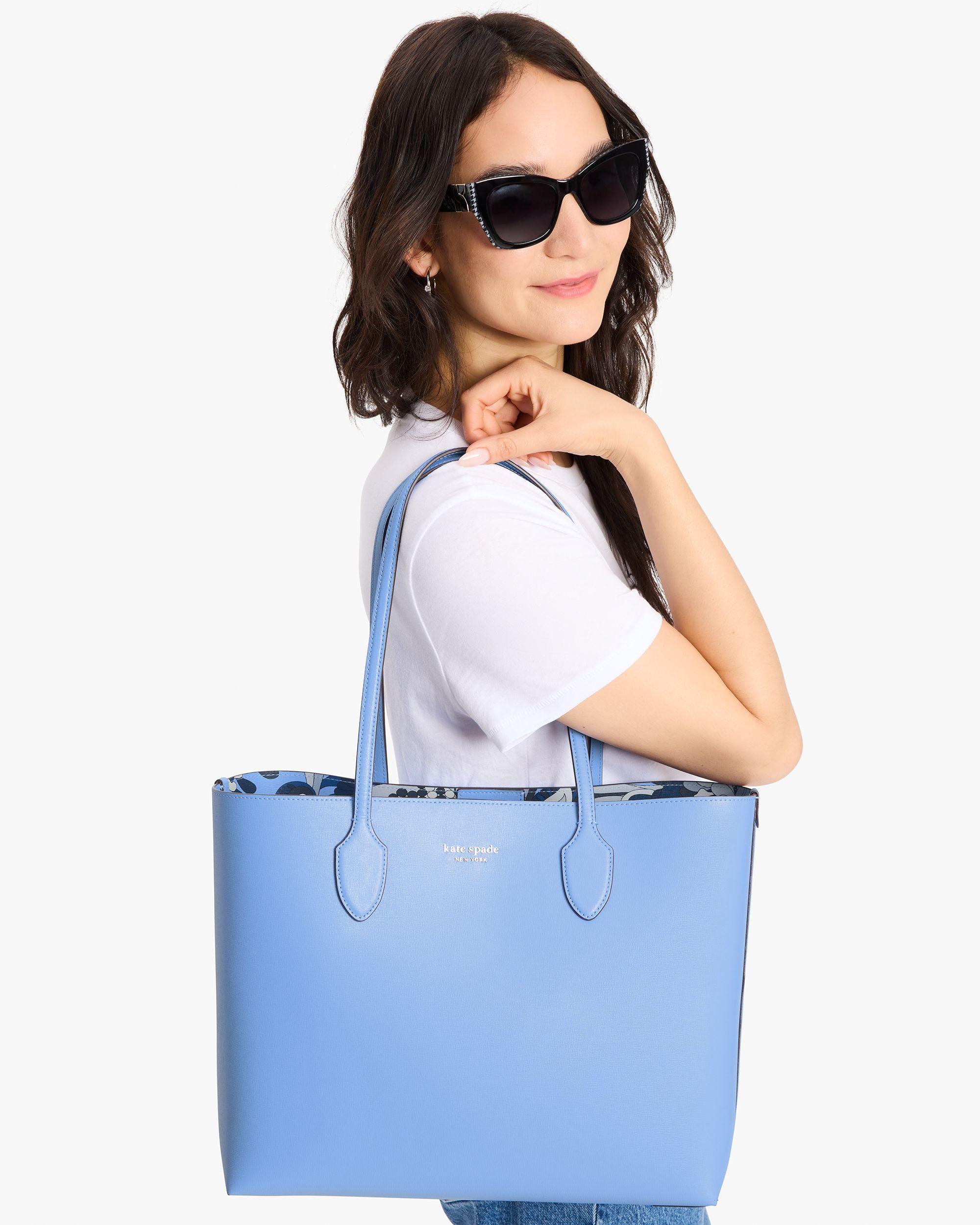 KH049-blkr lg tote-Genie Blue Multi