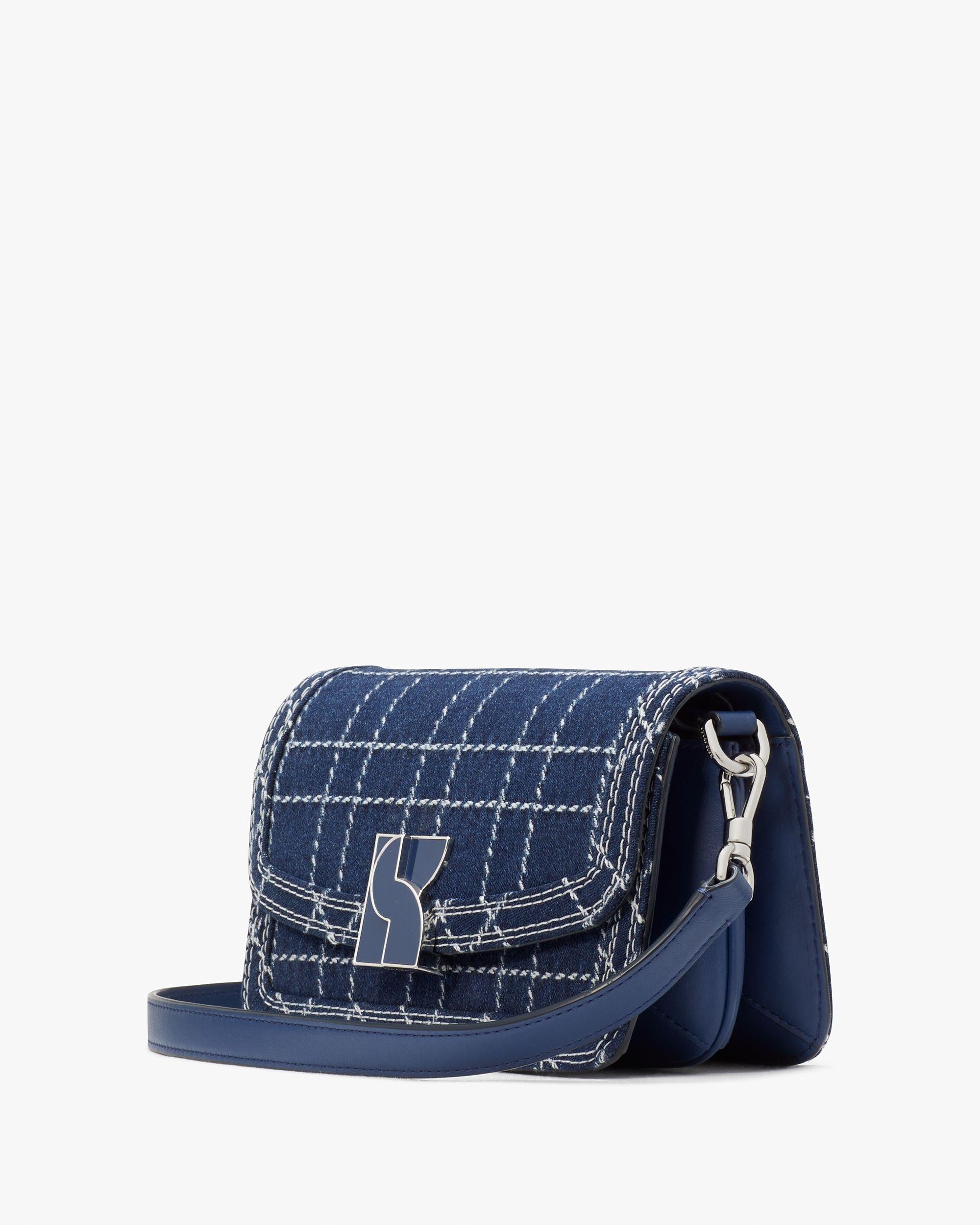 dakota denim check small crossbody