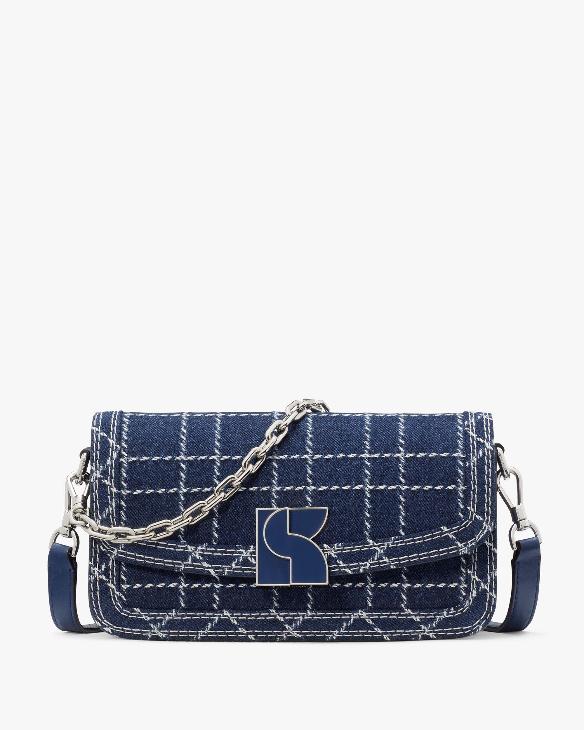 dakota denim check small crossbody