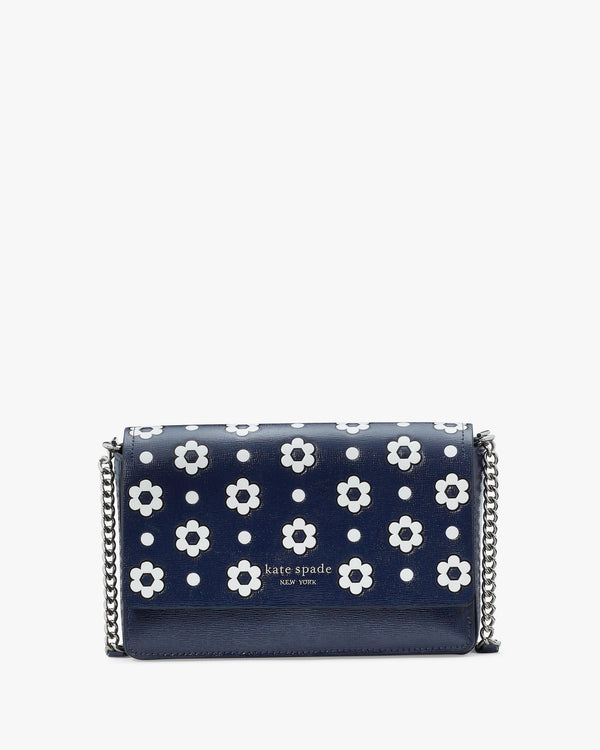 morgan daisy dot flap chain wallet