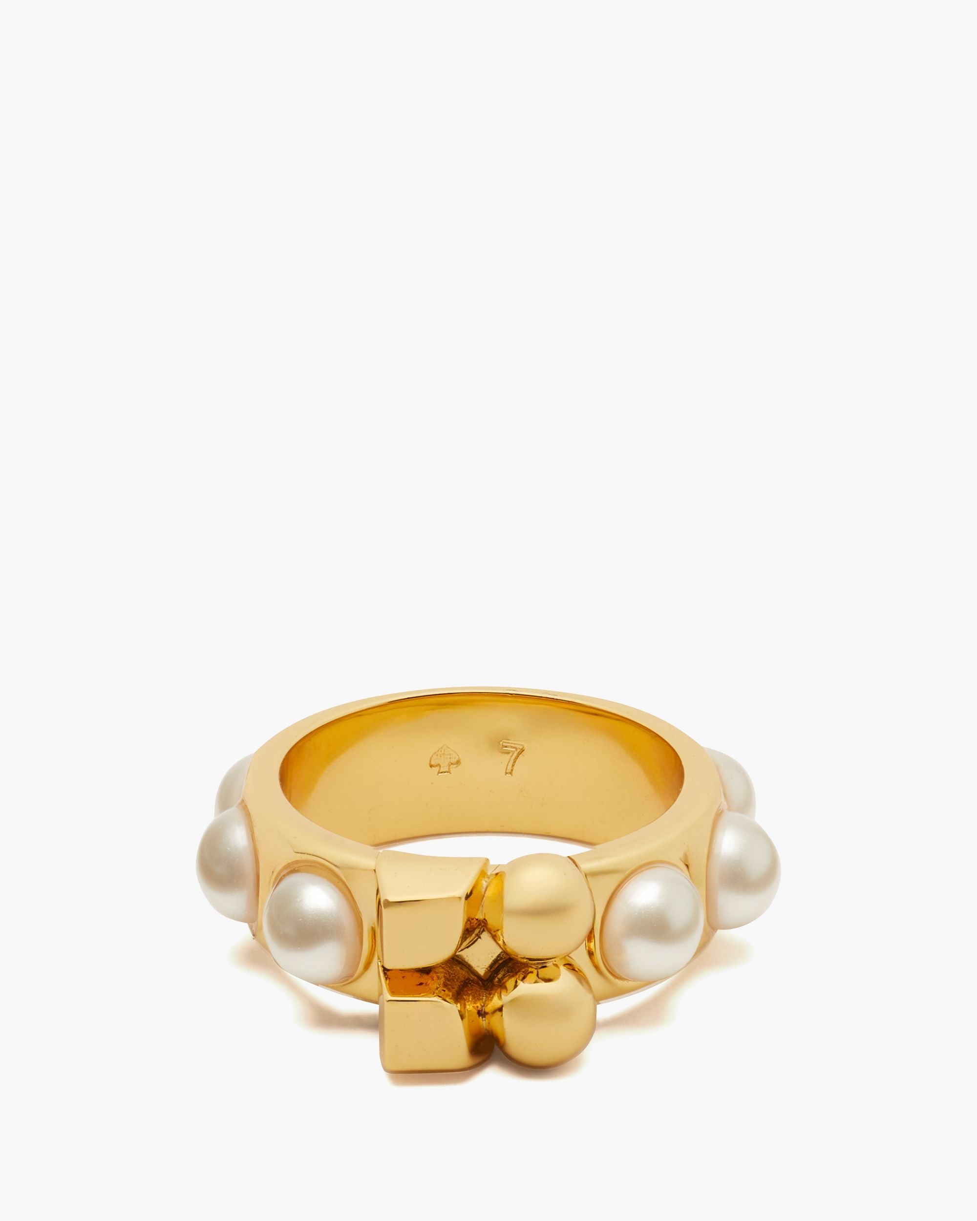 KH716-CHUNKY RING-Cream/Gold