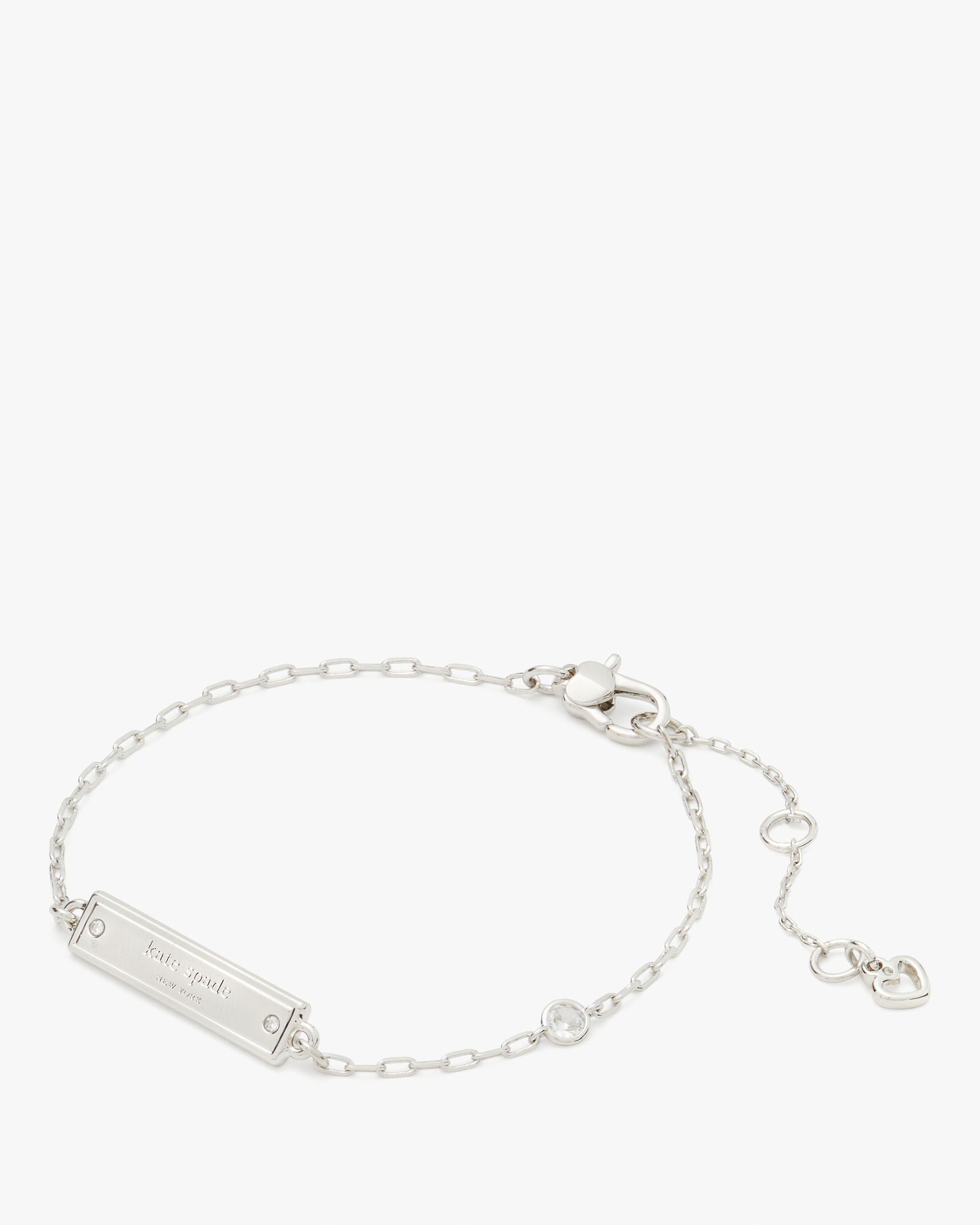 KI019-Sam Icon Bar Bracelet-Clear/Silver