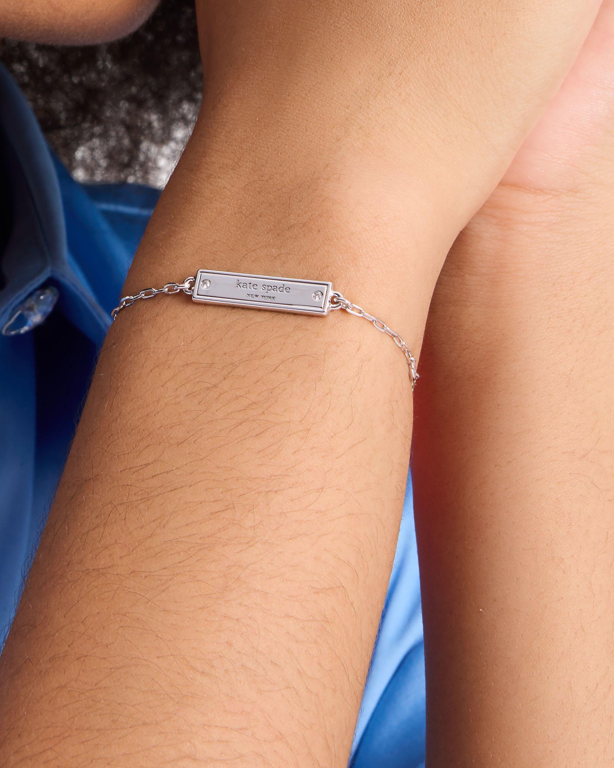 KI019-Sam Icon Bar Bracelet-Clear/Silver