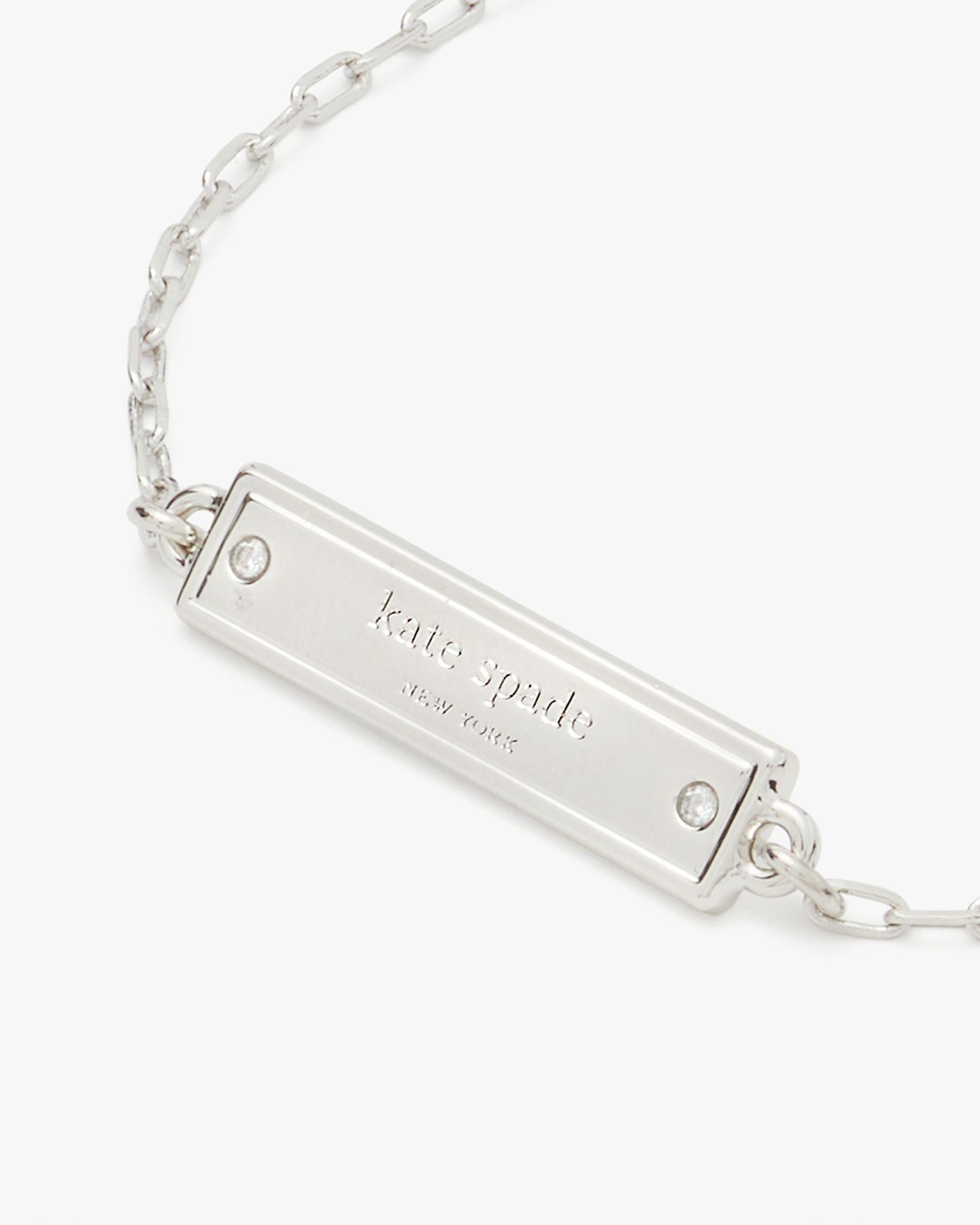 KI019-Sam Icon Bar Bracelet-Clear/Silver