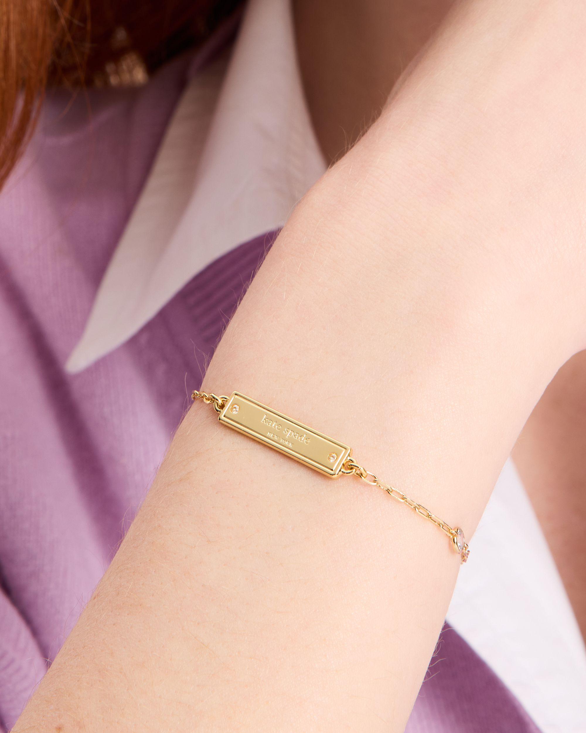 KI021-Sam Icon Bar Bracelet-Clear/Gold