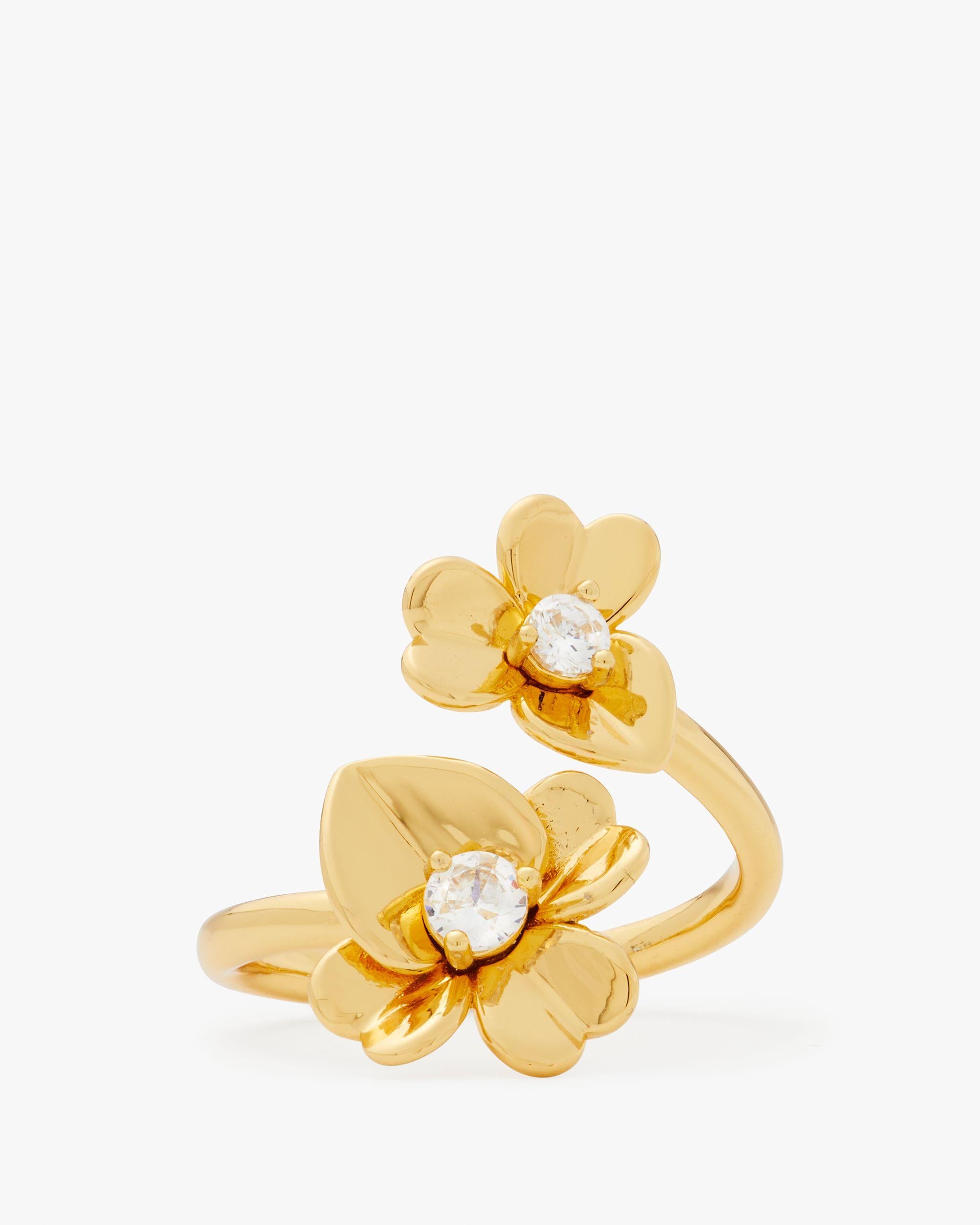 KI030-Precious Pansy Wrap Ring-Gold