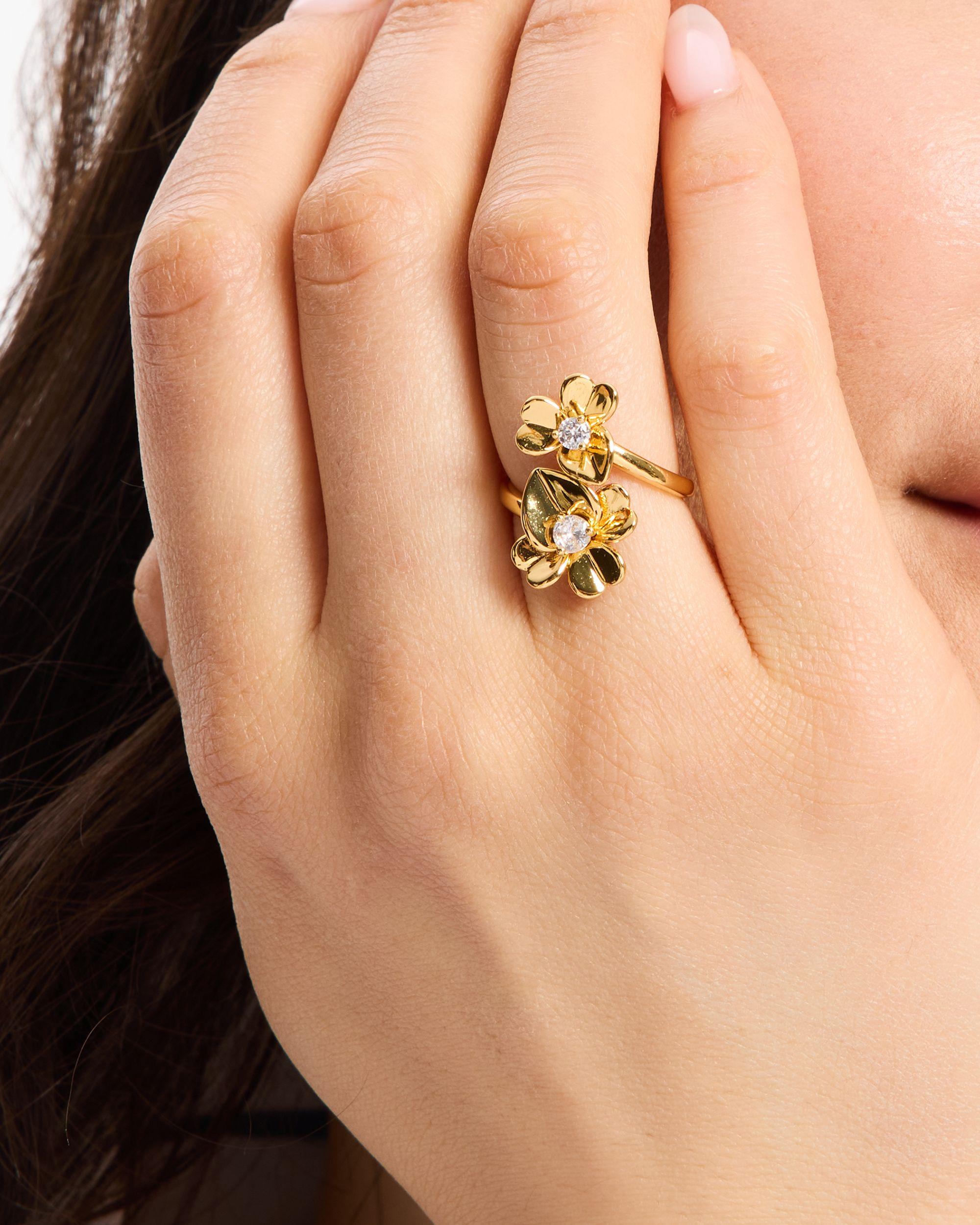 KI030-Precious Pansy Wrap Ring-Gold