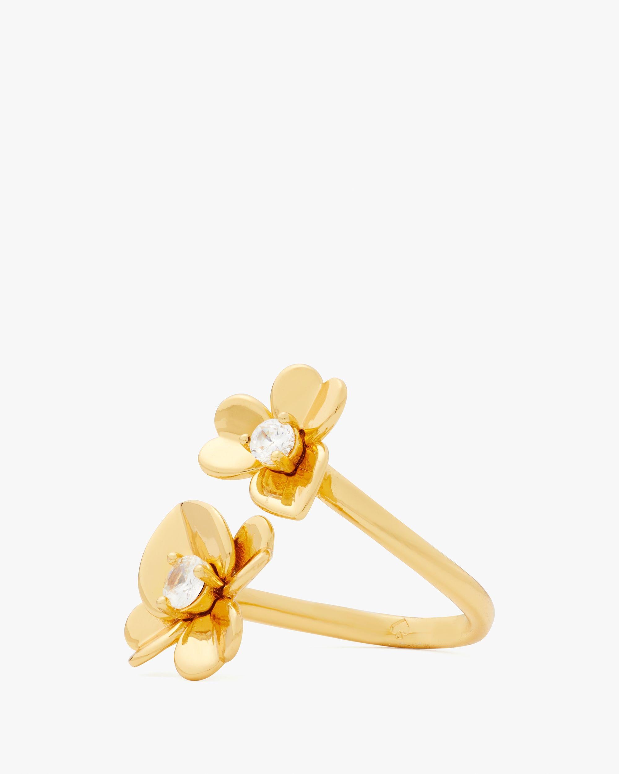 KI030-Precious Pansy Wrap Ring-Gold