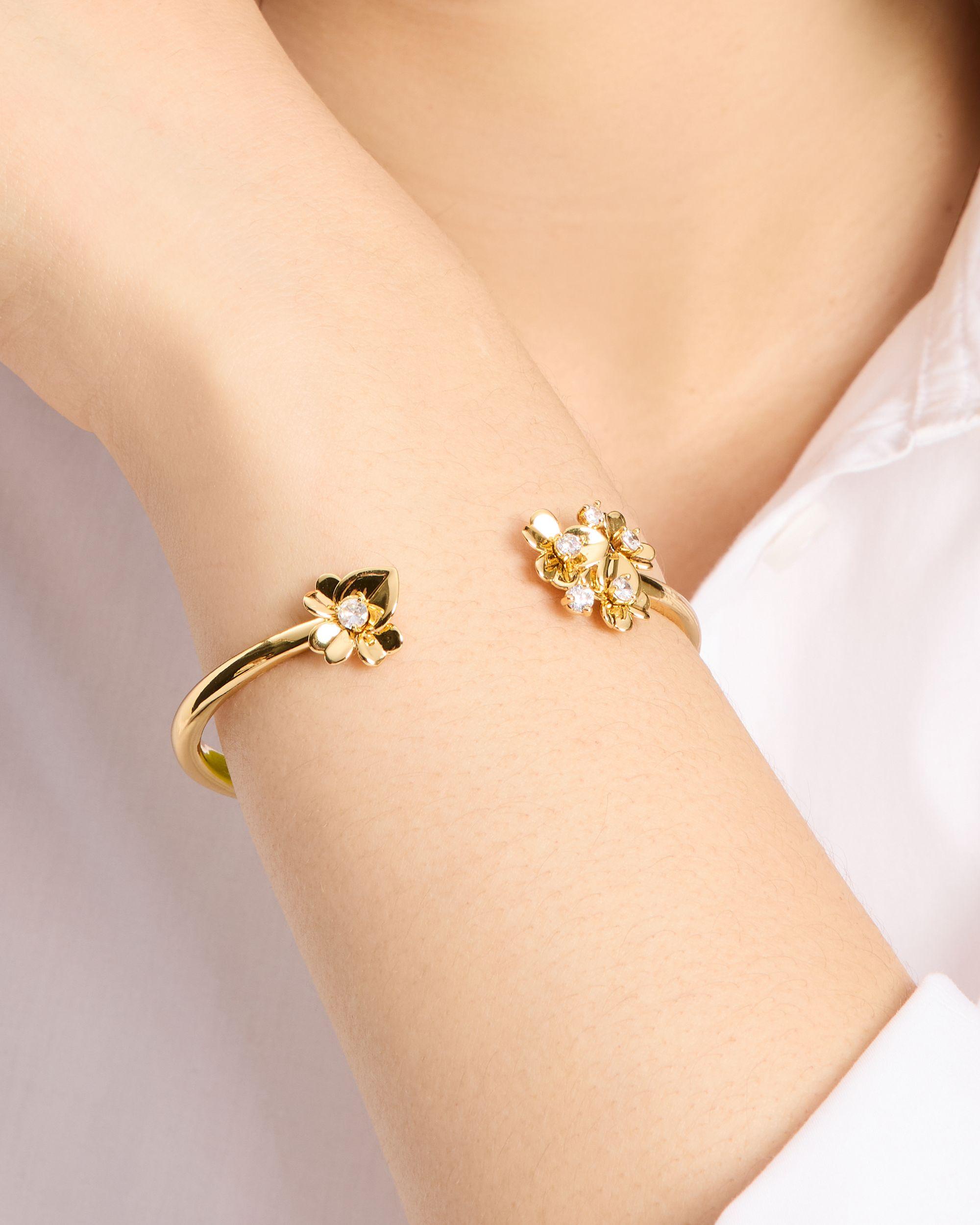 KI032-Precious Pansy Cuff-Gold