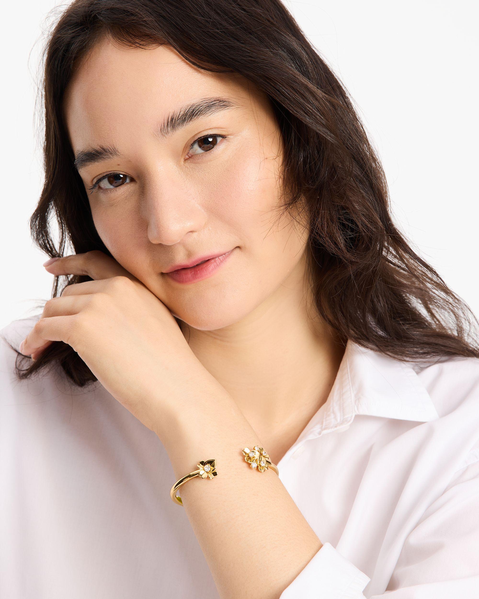 KI032-Precious Pansy Cuff-Gold