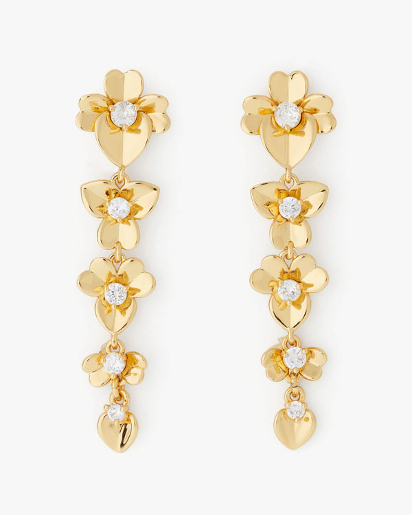 precious pansy linear earrings