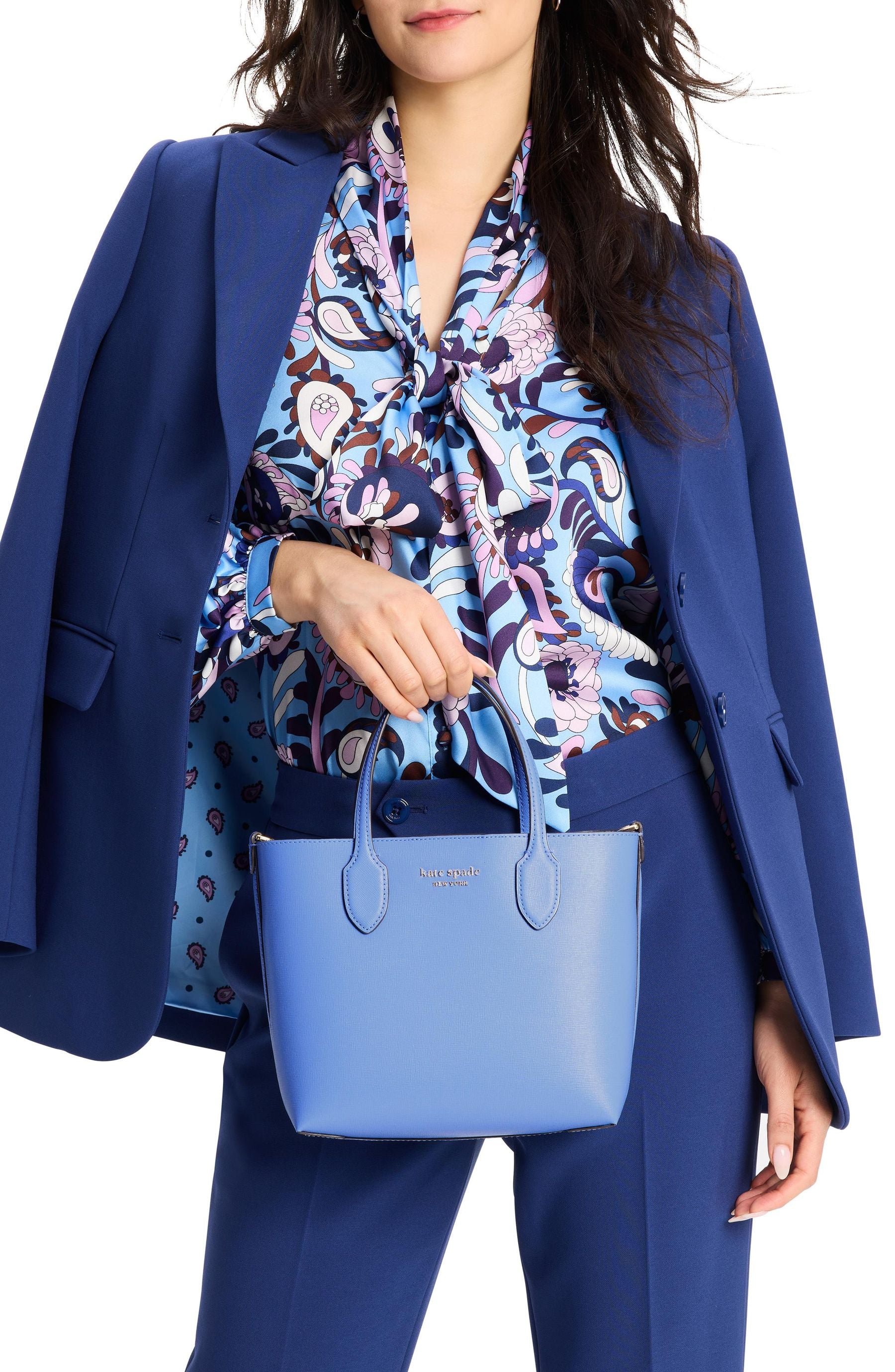 KI126-blkr md x tote-Genie Blue Multi