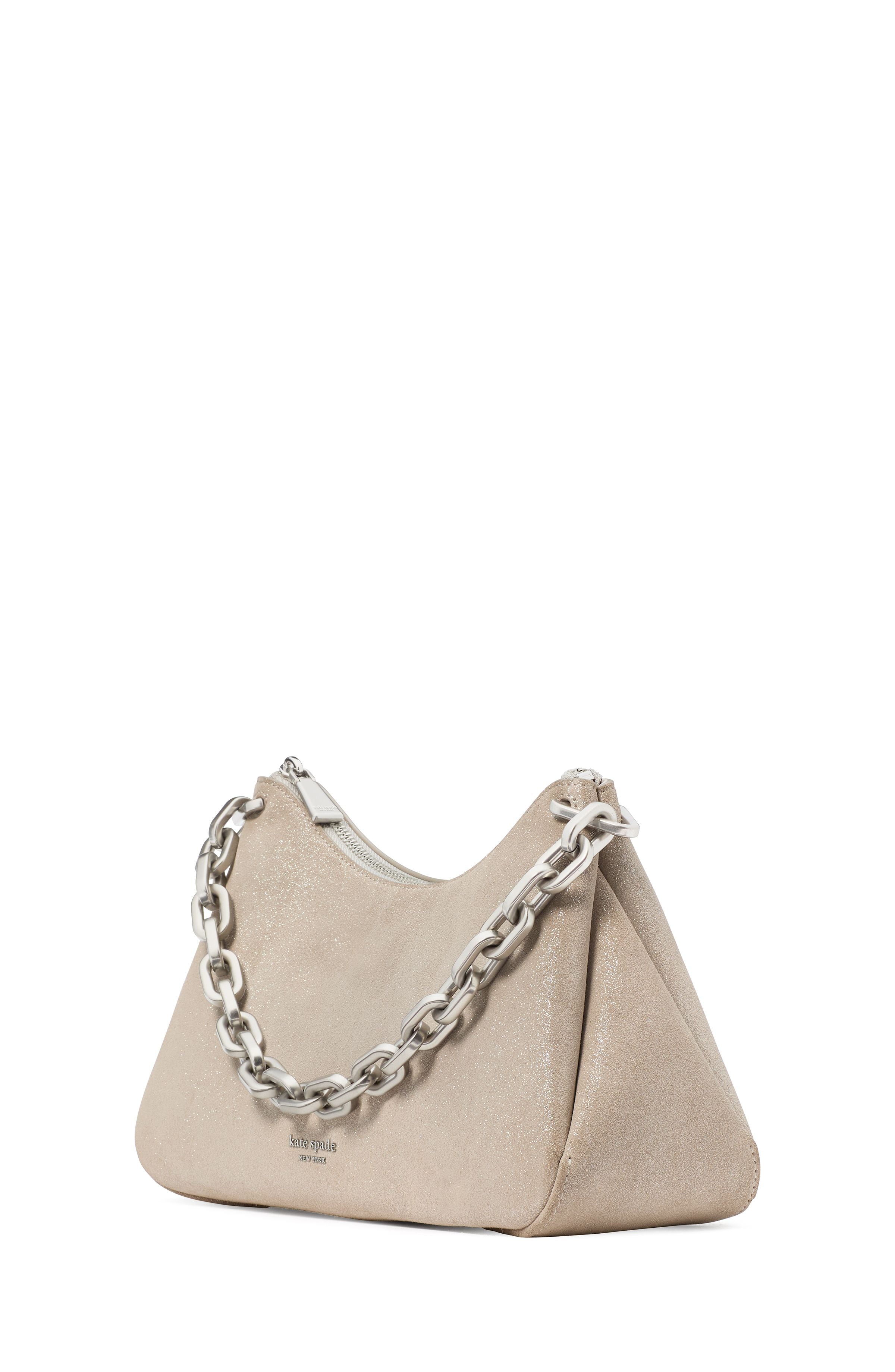 grace glitter suede chain shoulder bag