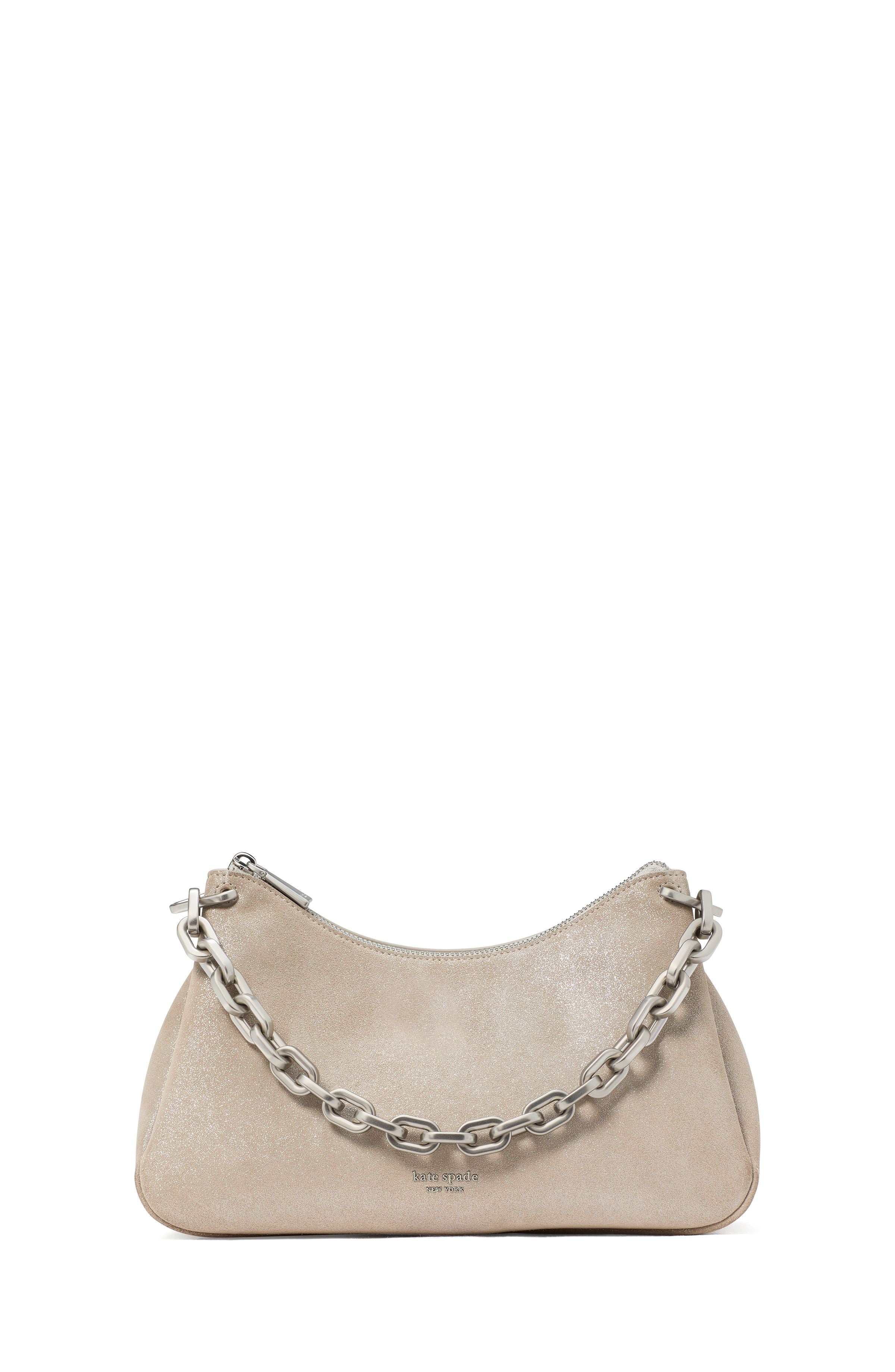 grace glitter suede chain shoulder bag