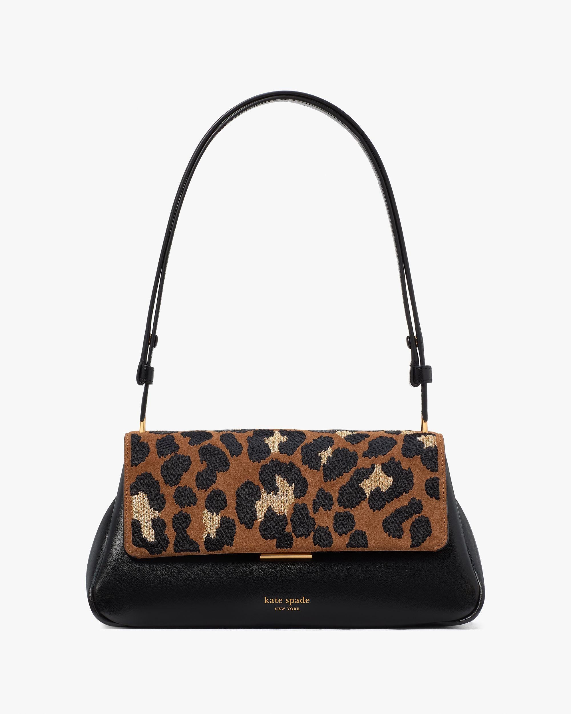 grace leopard suede shoulder bag