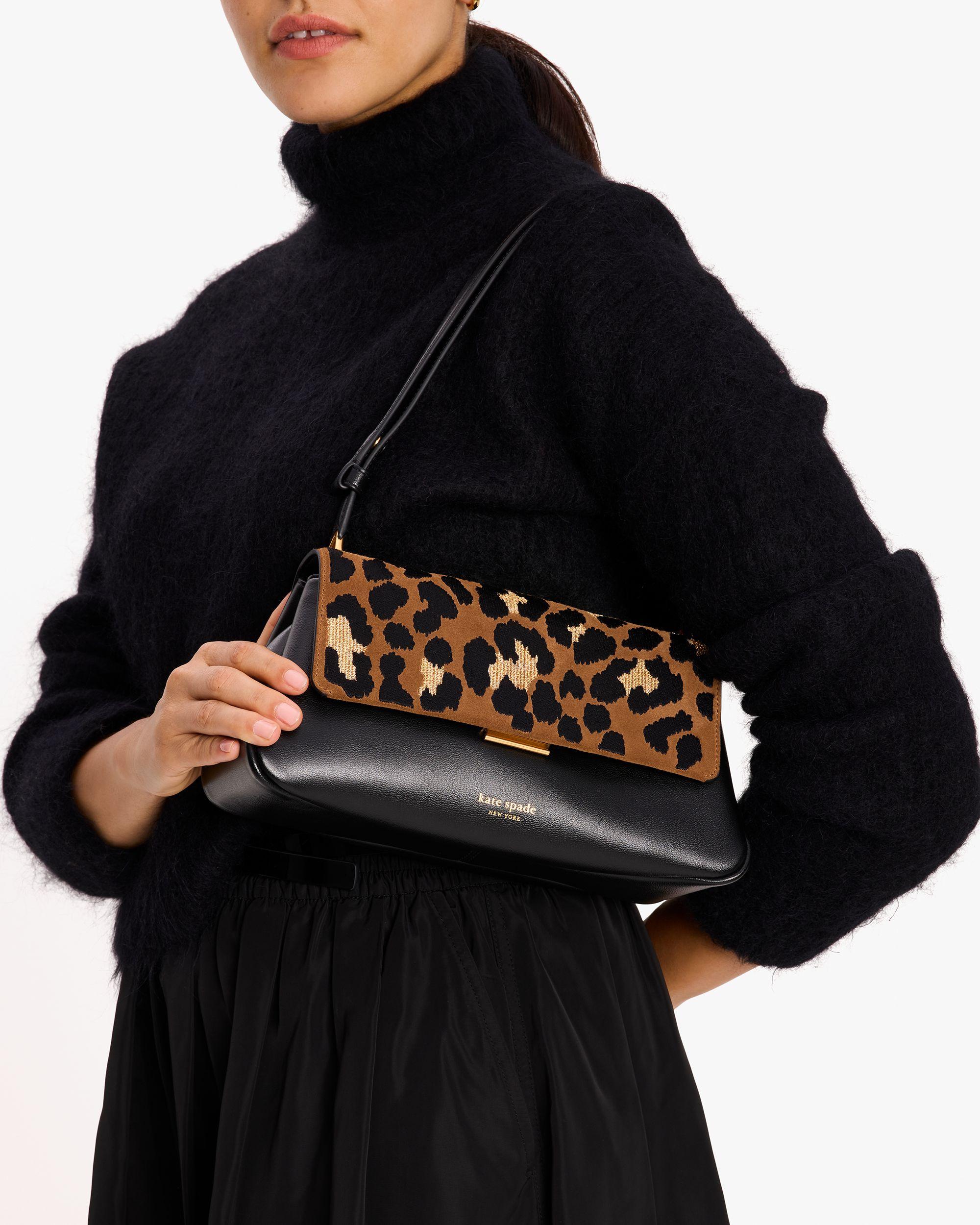 grace leopard suede shoulder bag