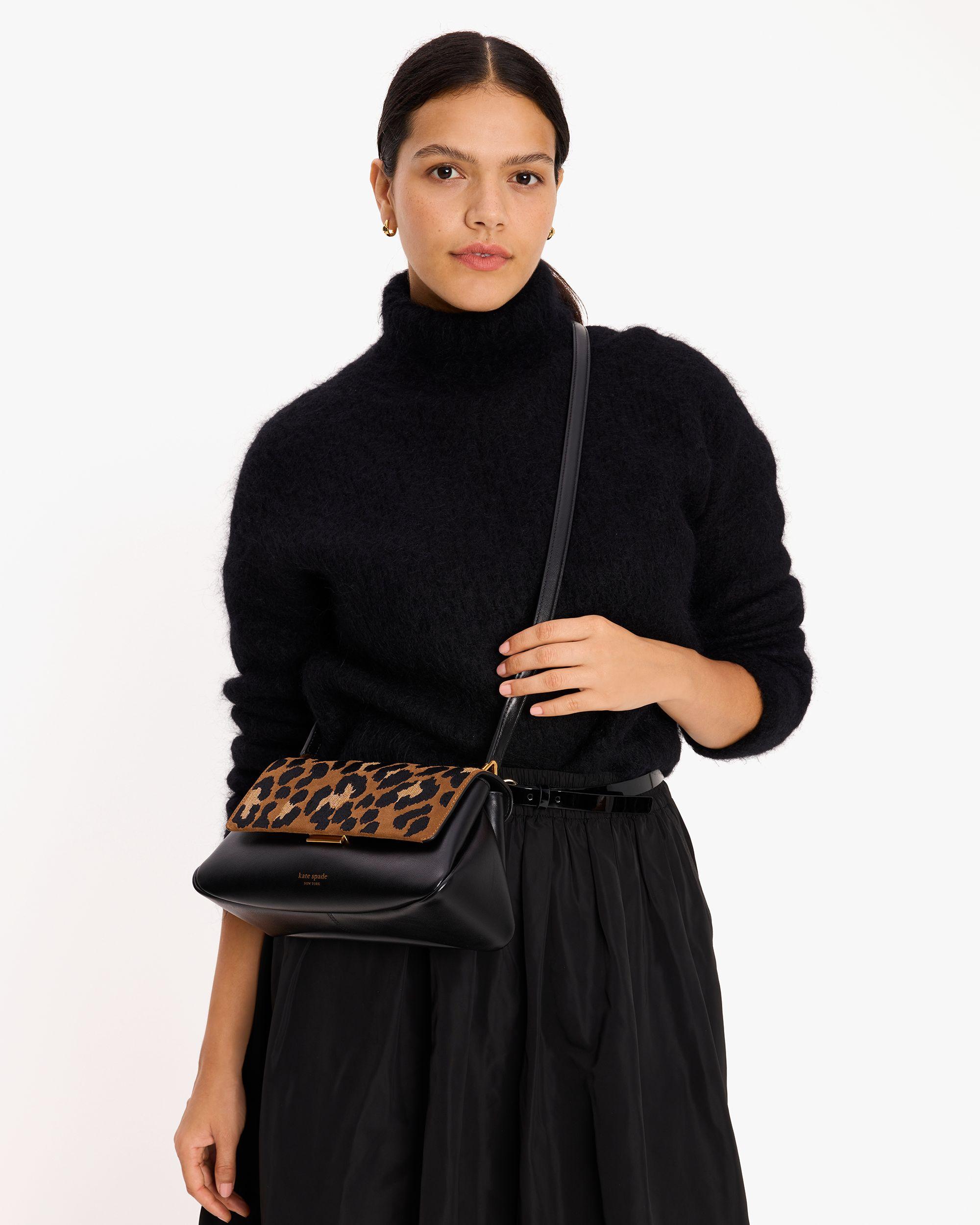 grace leopard suede shoulder bag