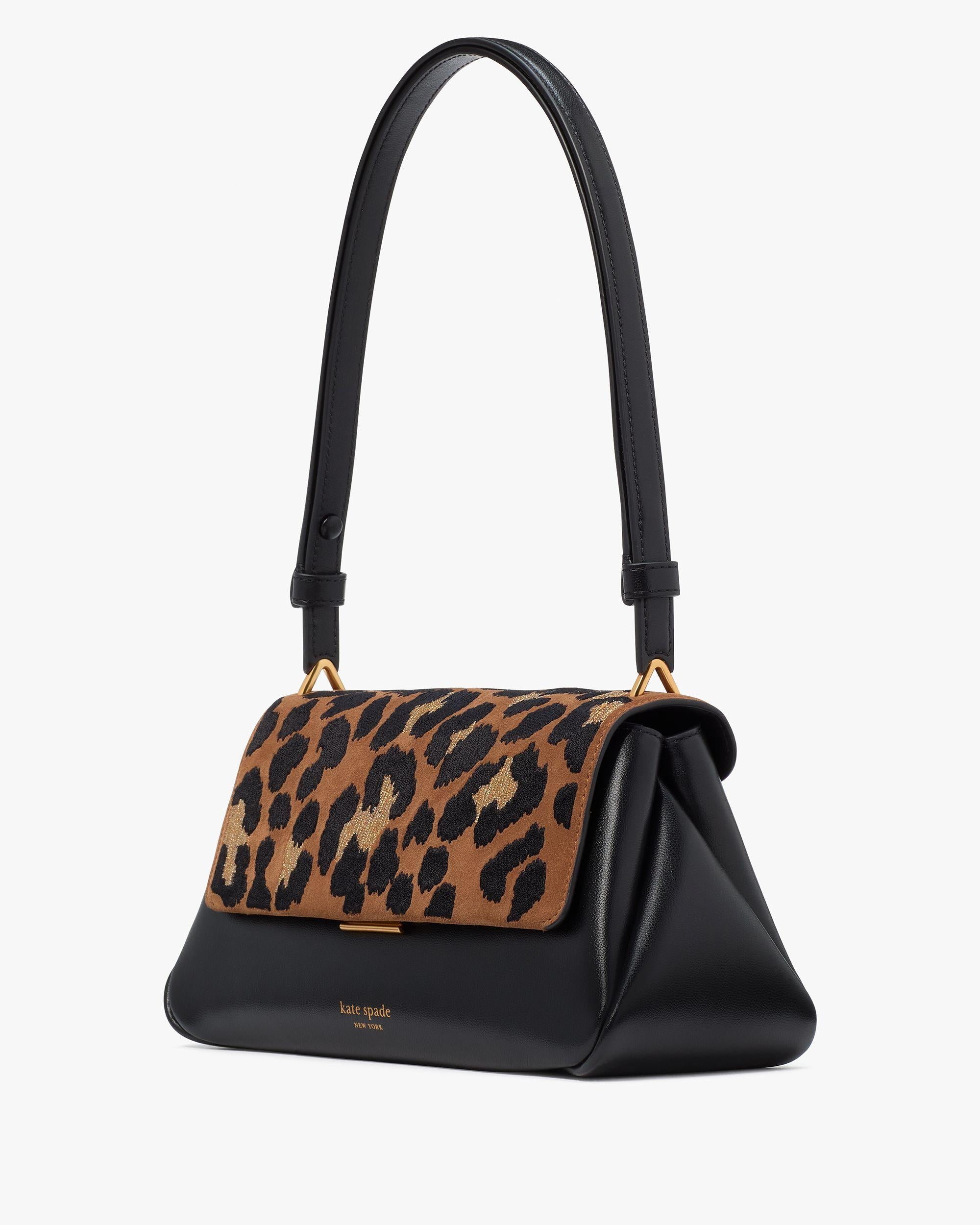 grace leopard suede shoulder bag