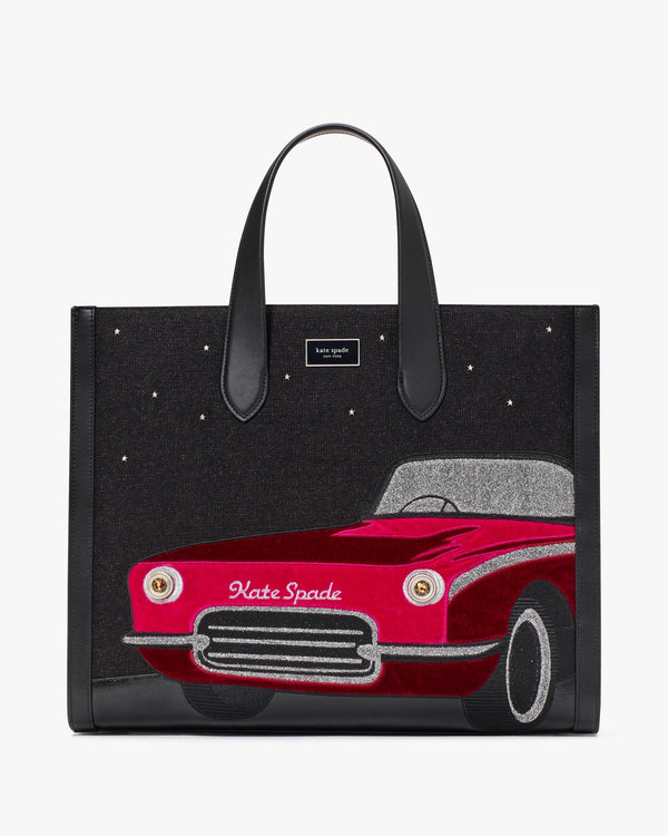 manhattan car embellished large tote