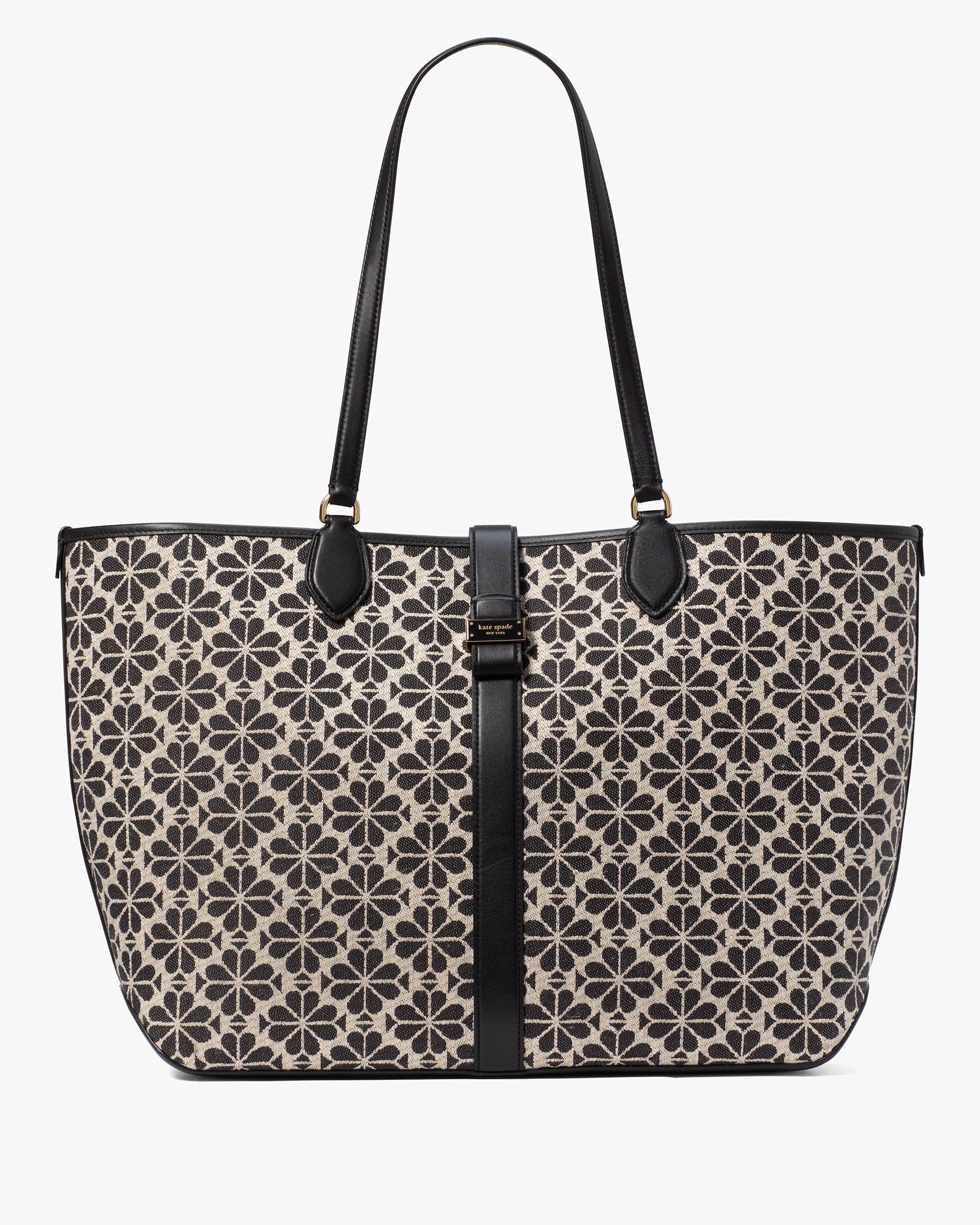 KI454-Spade Flower Jacquard Large Open Tote