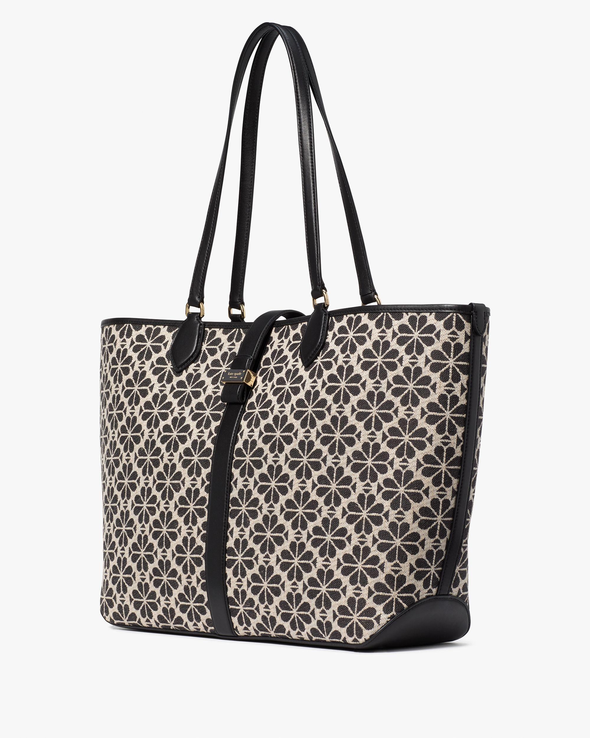 KI454-Spade Flower Jacquard Large Open Tote