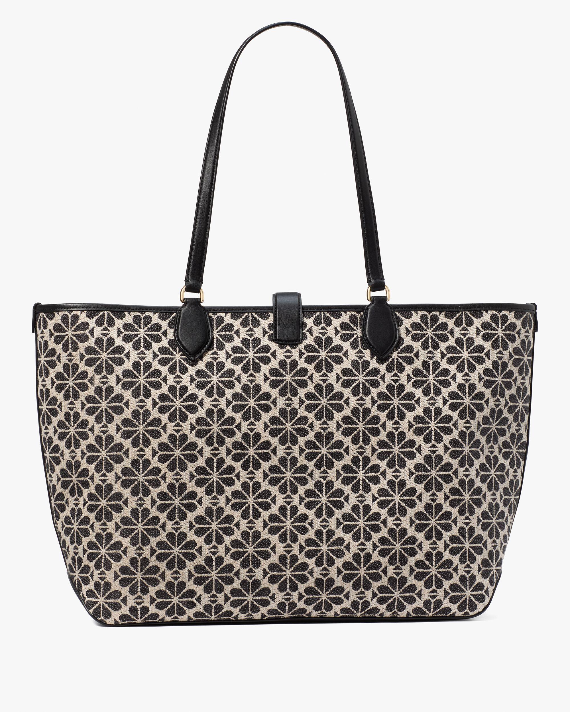 KI454-Spade Flower Jacquard Large Open Tote