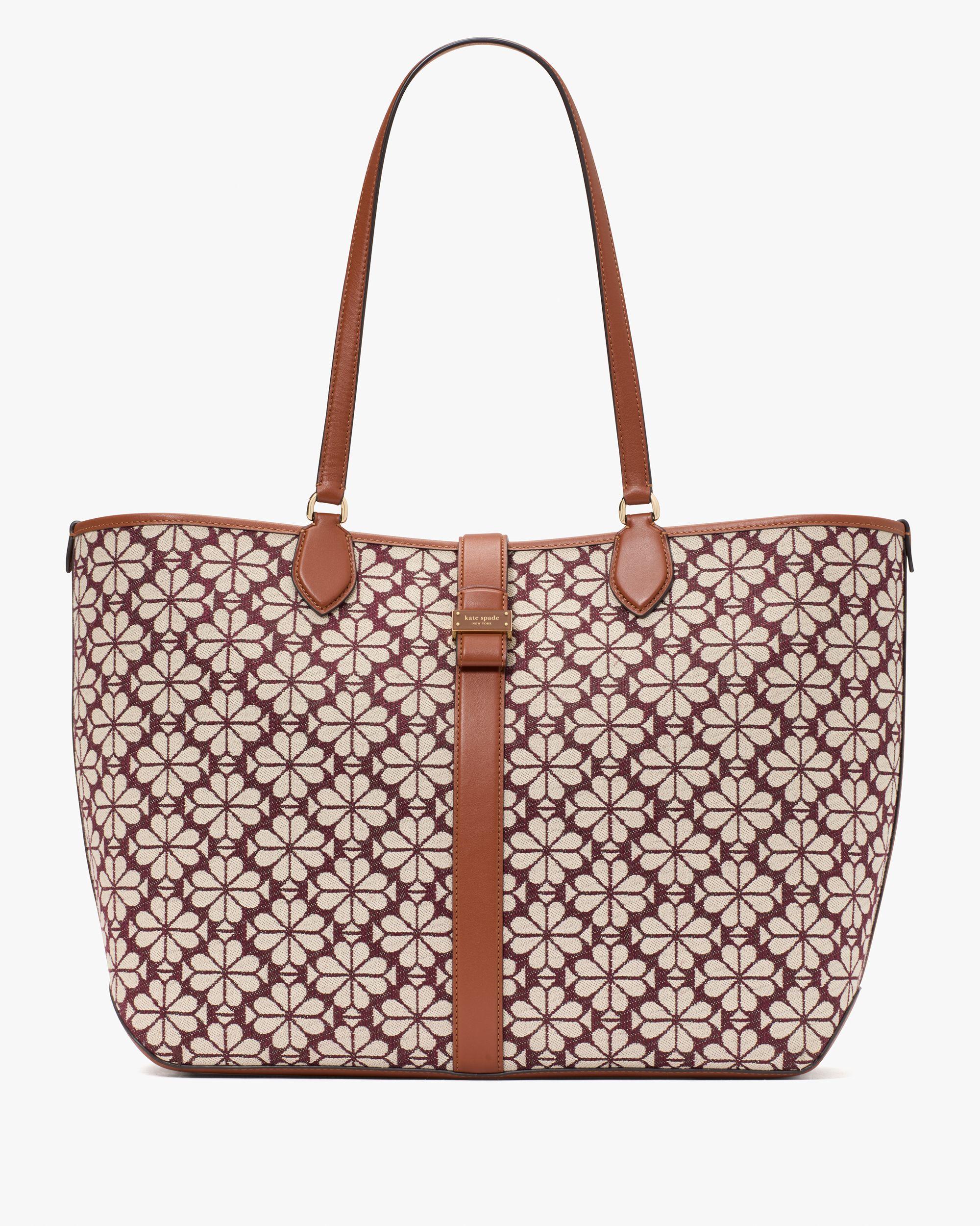 KI454-Spade Flower Jacquard Large Open Tote