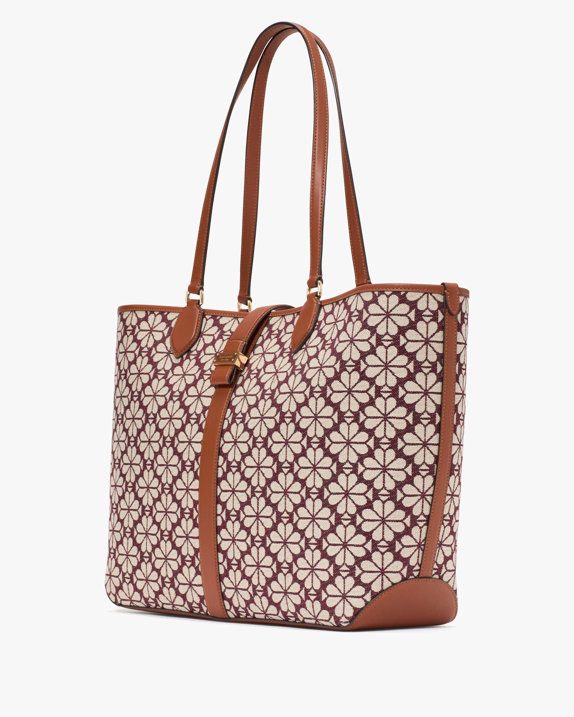 KI454-Spade Flower Jacquard Large Open Tote