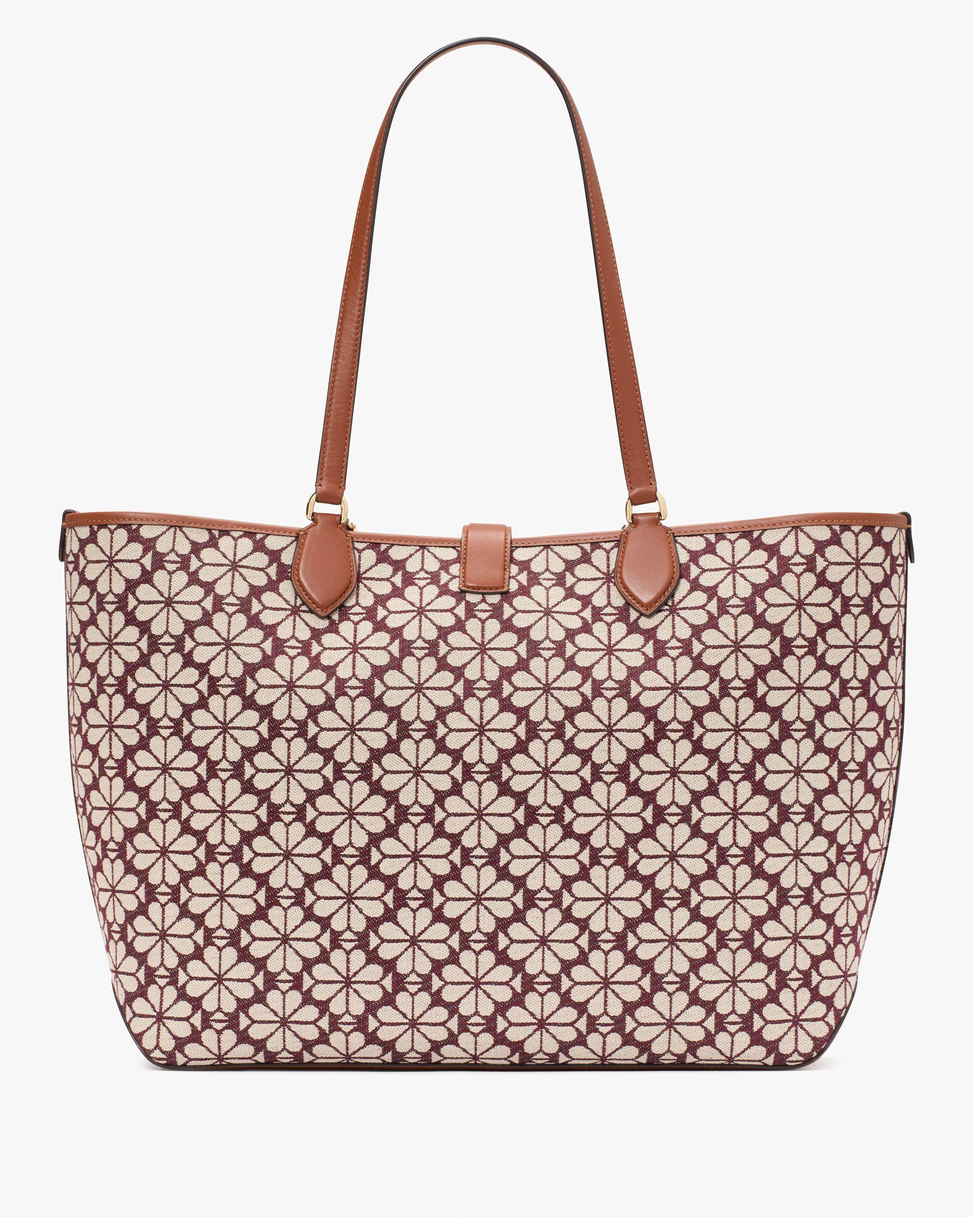 KI454-Spade Flower Jacquard Large Open Tote