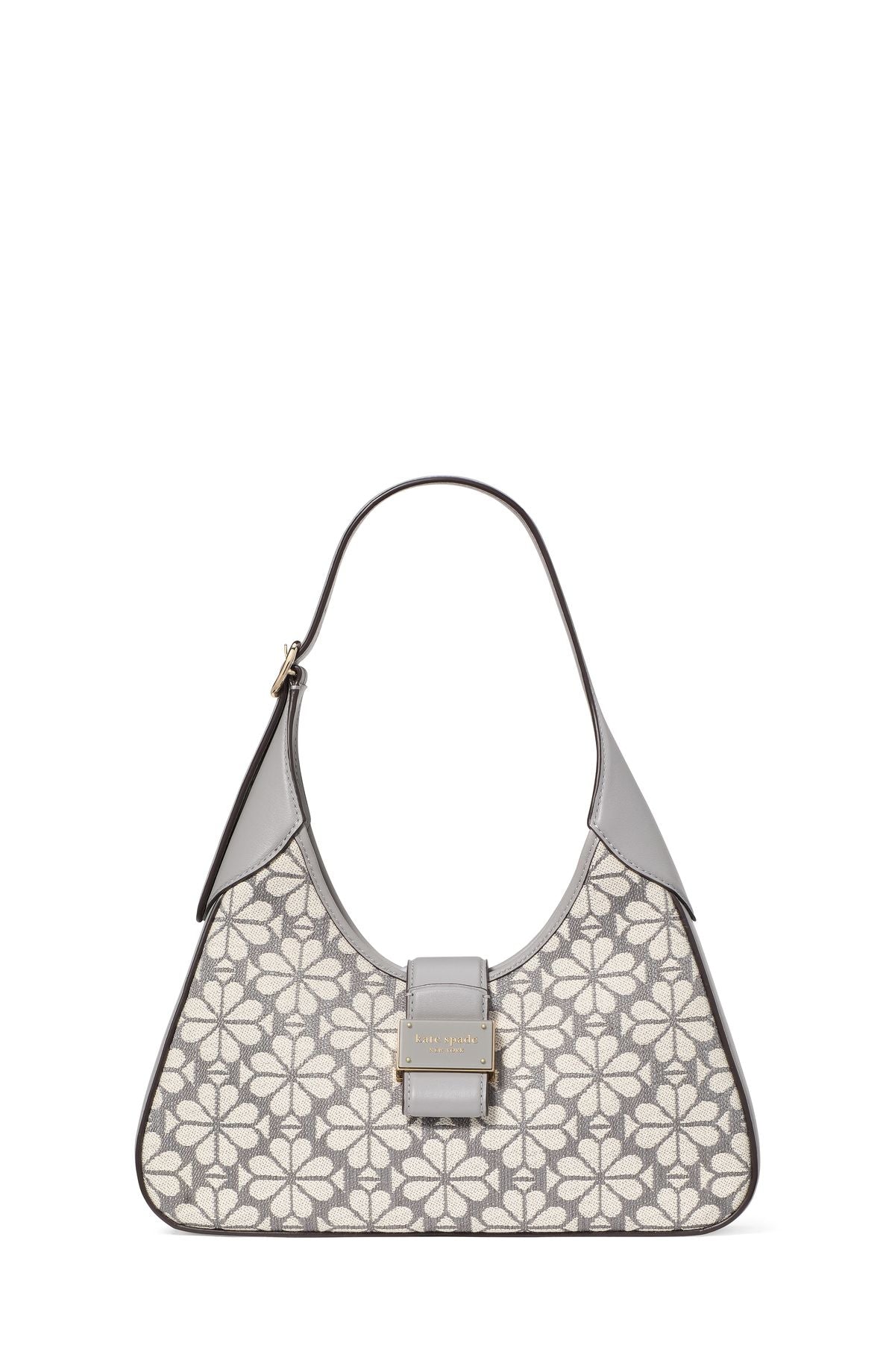 ki455-Spade Flower Jacquard Nouveau Small Shoulder Bag-Grey Multi