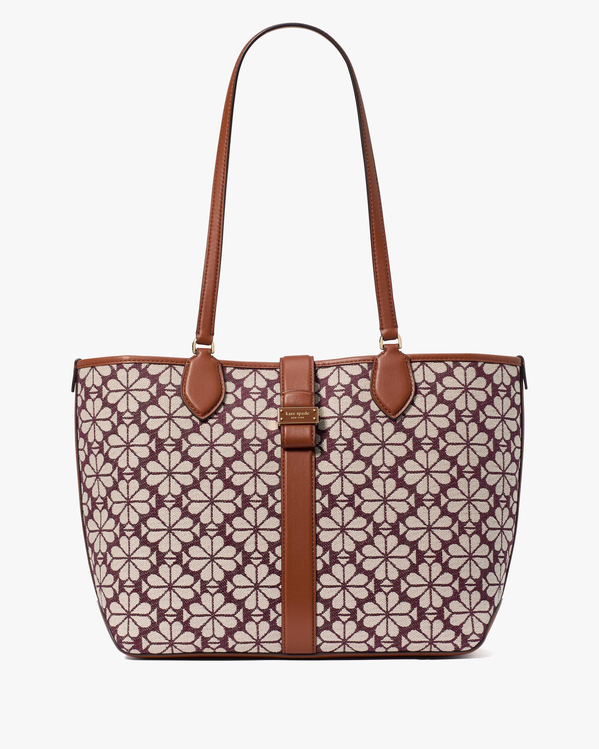 KI456-Spade Flower Jacquard Medium Open Tote