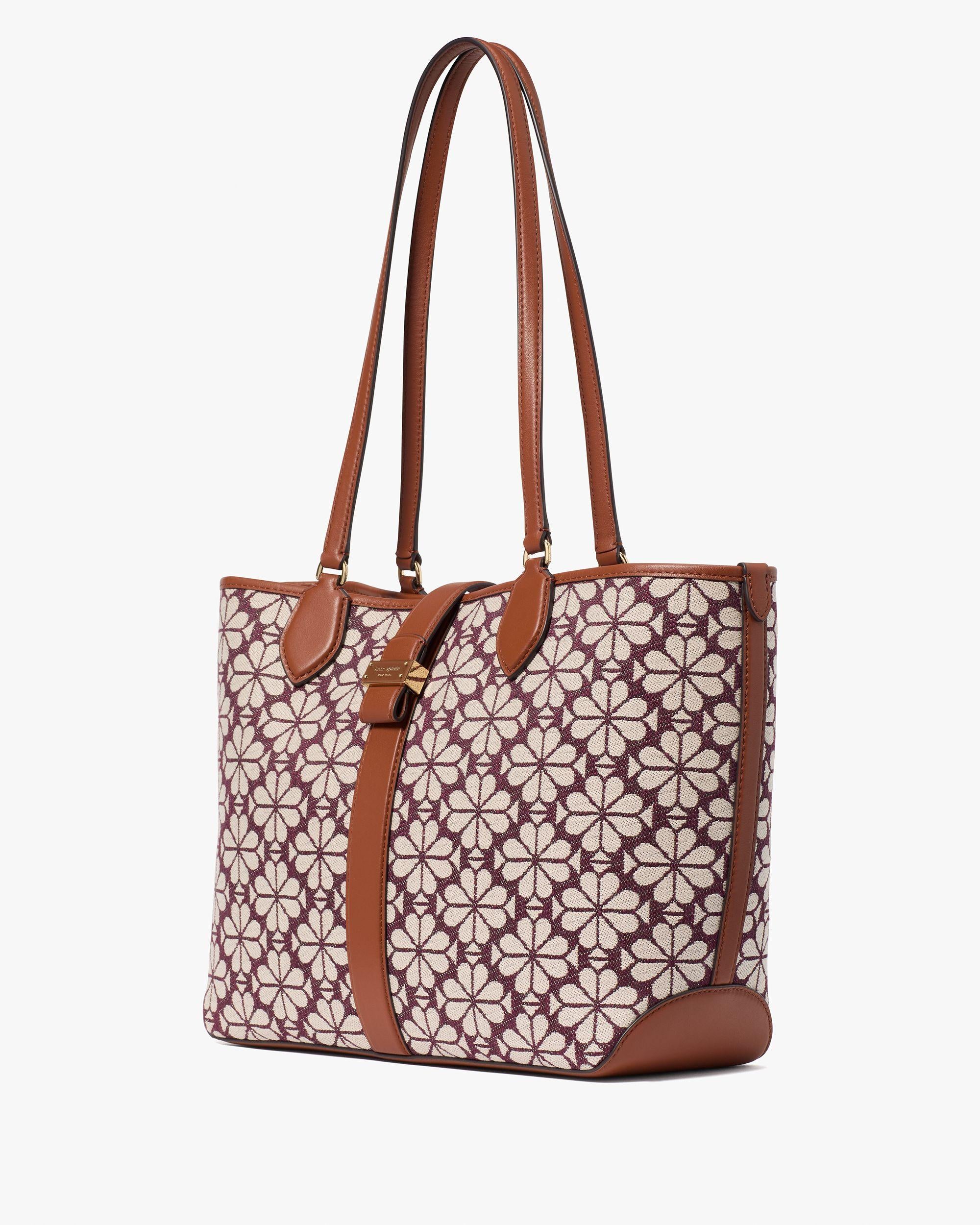 KI456-Spade Flower Jacquard Medium Open Tote