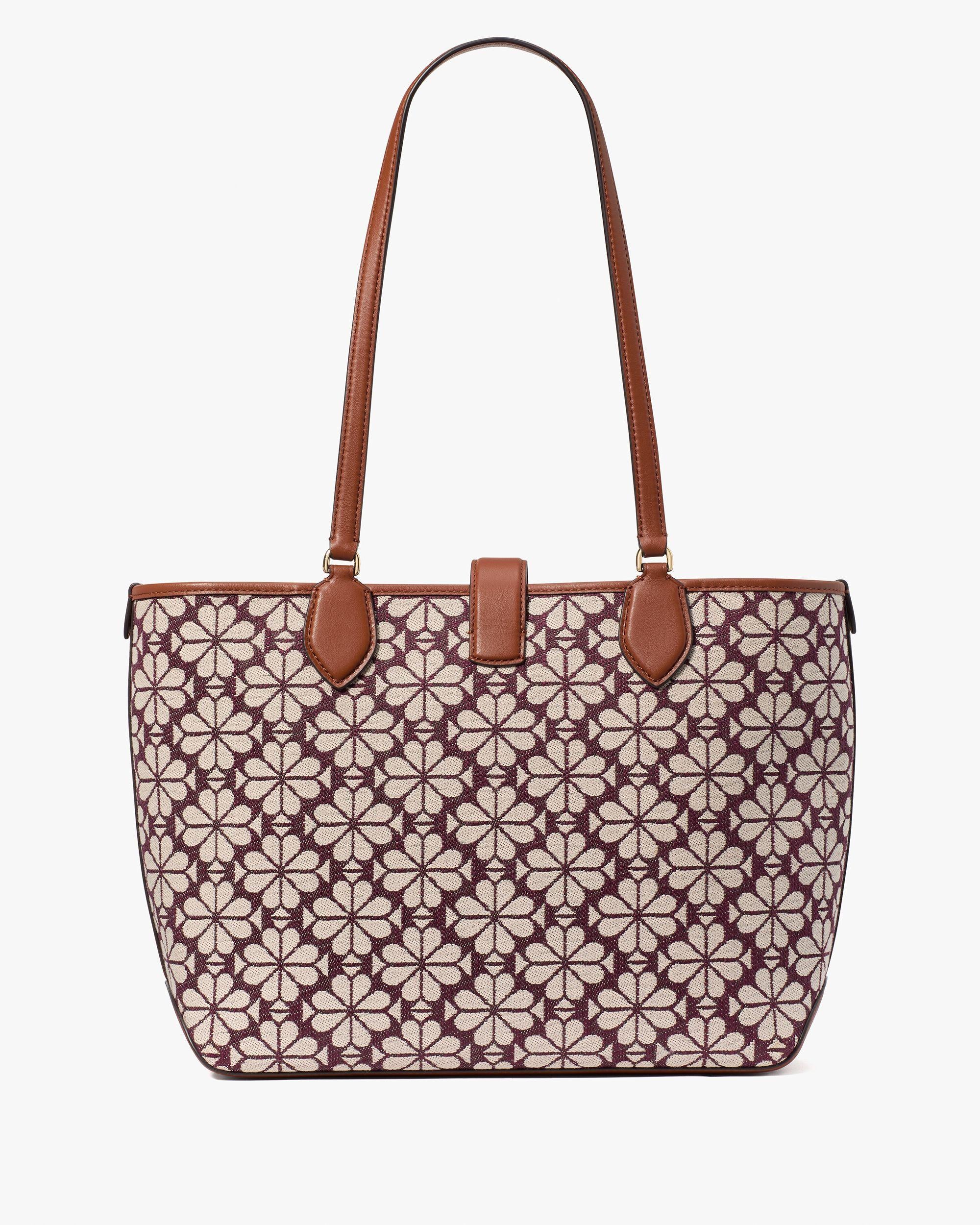 KI456-Spade Flower Jacquard Medium Open Tote