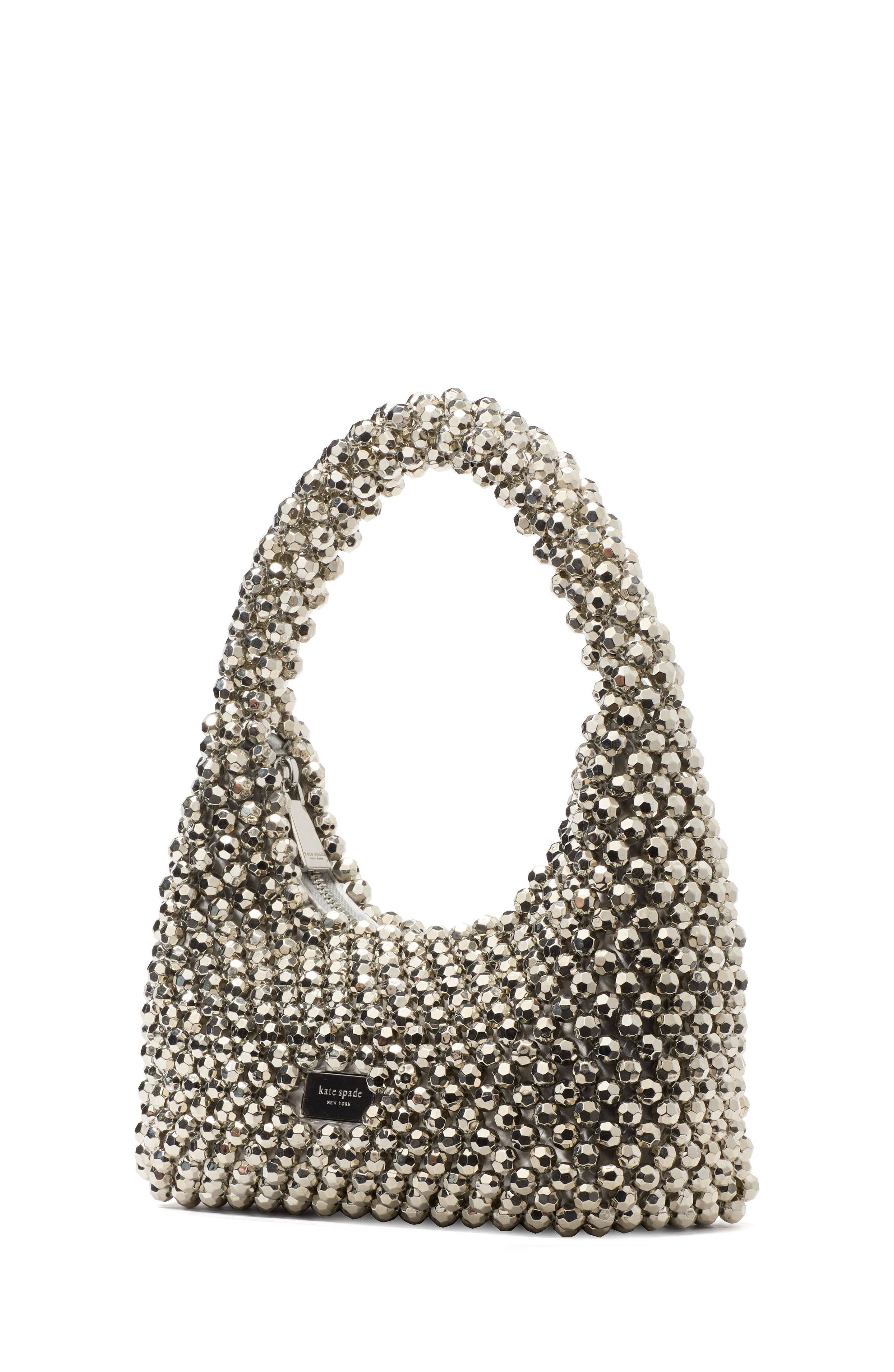 twirl beaded top-handle bag