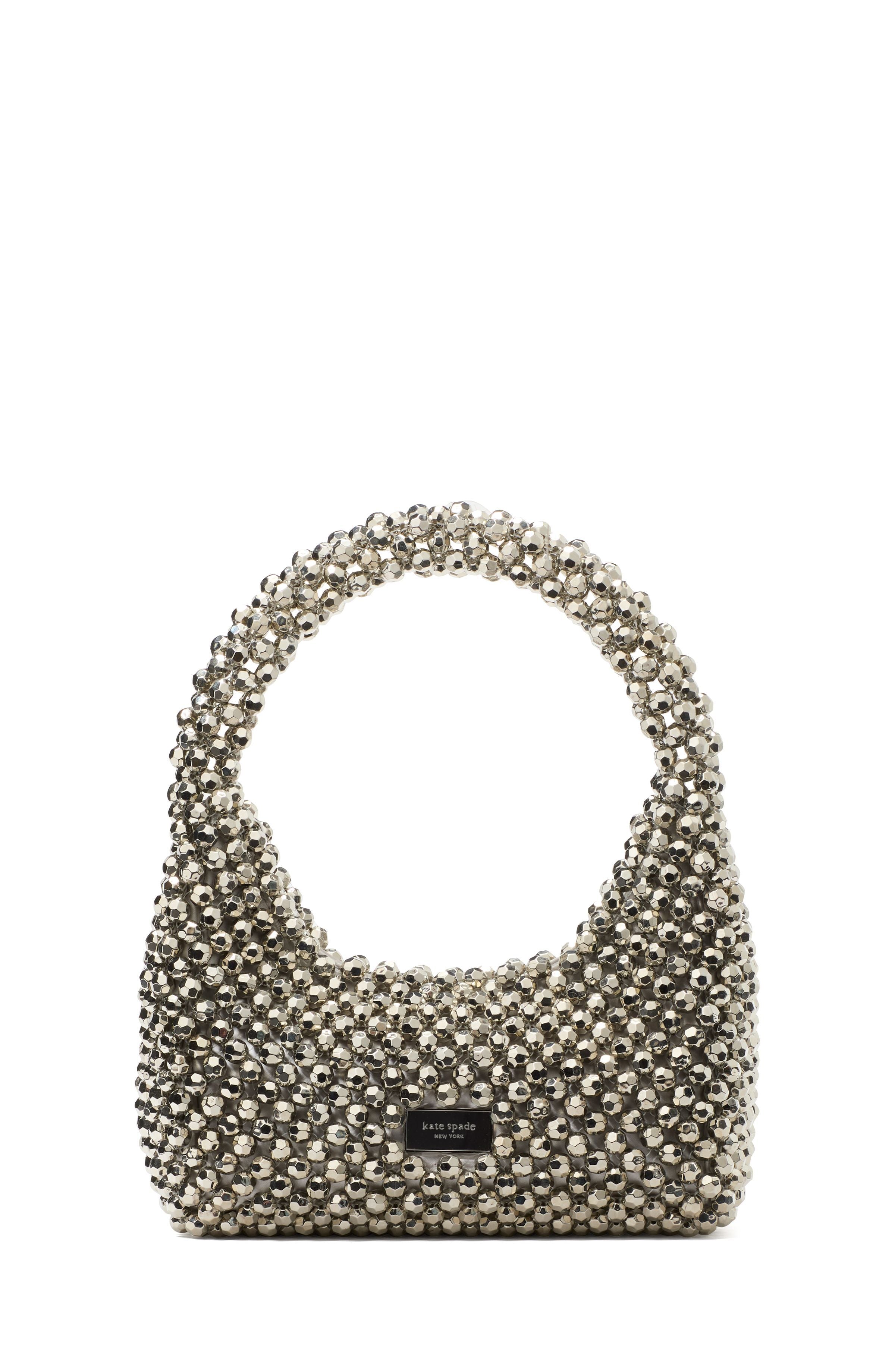 twirl beaded top-handle bag