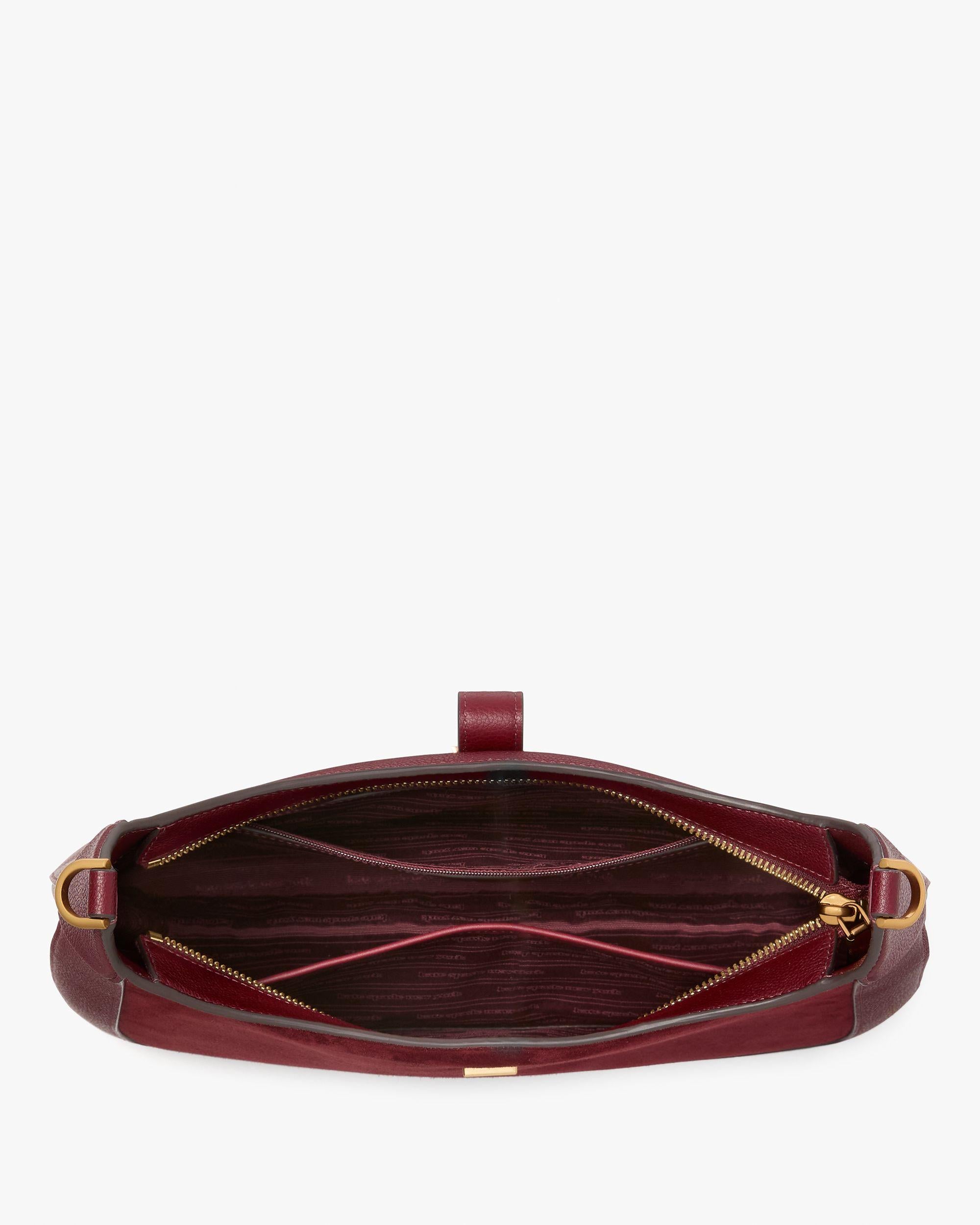 KI488-Deco Pebbled Leather & Suede Hobo Bag-Cherry Juice Multi