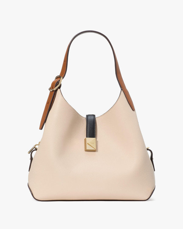 KI551-Deco Colorblocked Crossbody Tote-Milk Glass Multi