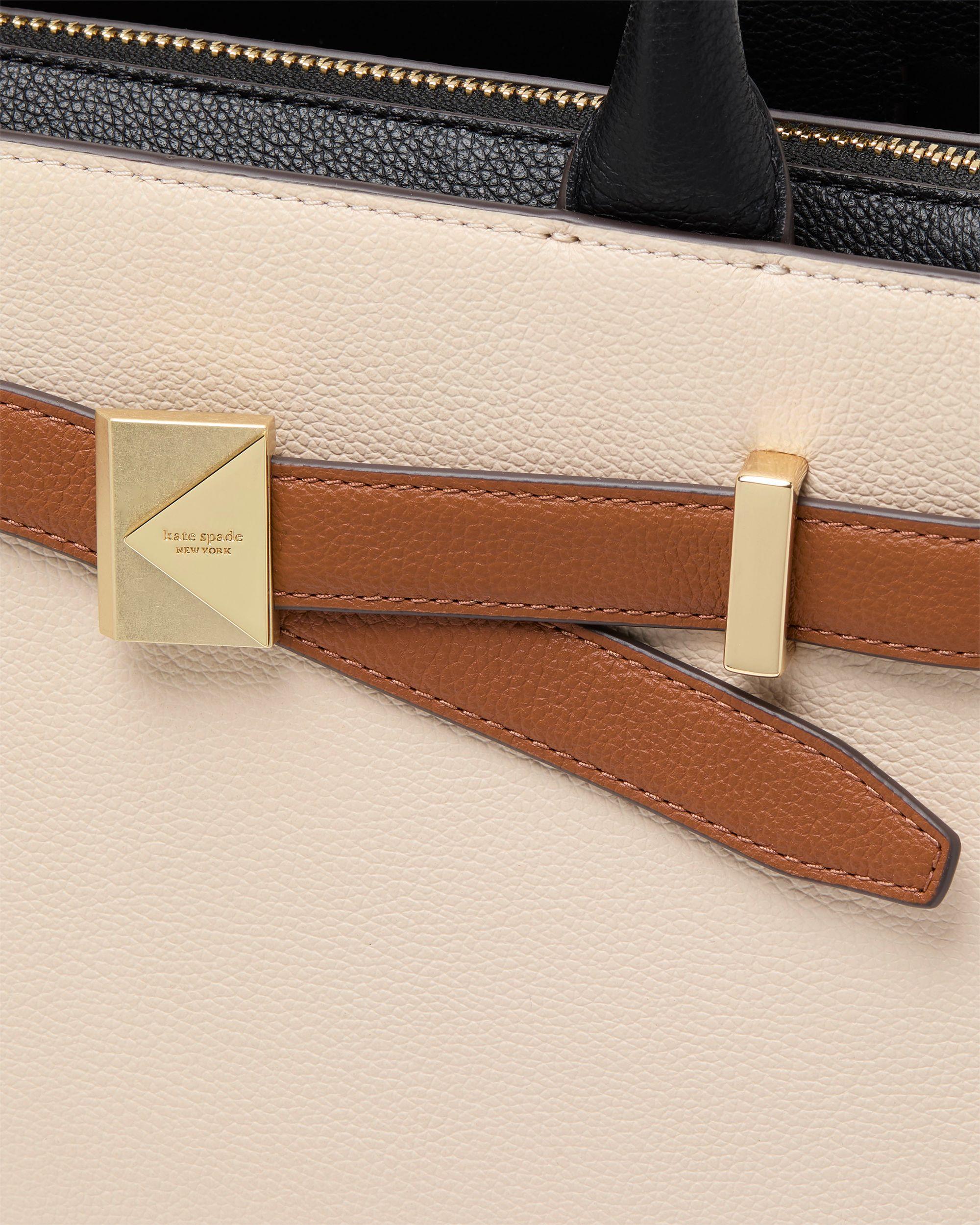 ki552-Deco Colorblocked Medium Satchel-Milk Glass Multi