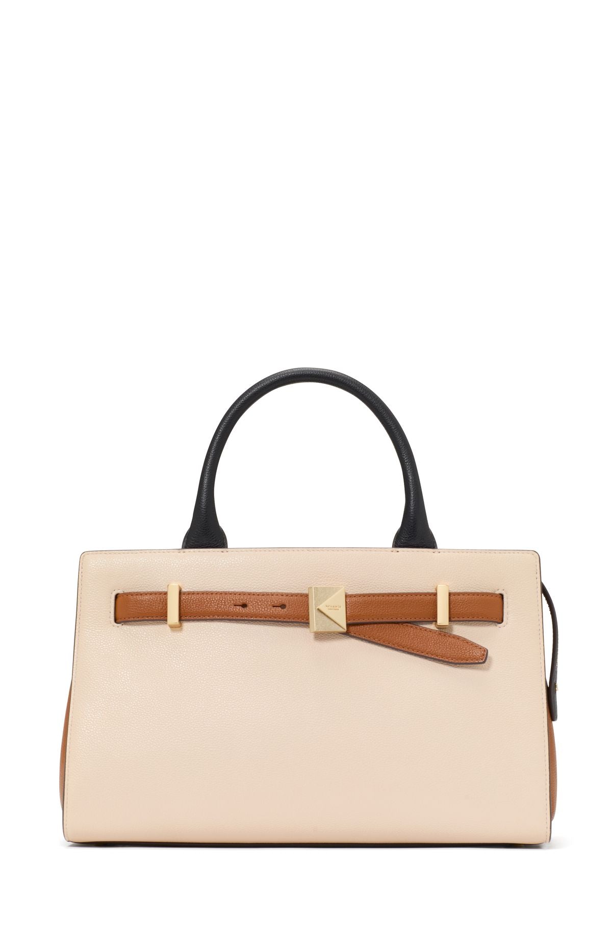 ki552-Deco Colorblocked Medium Satchel-Milk Glass Multi