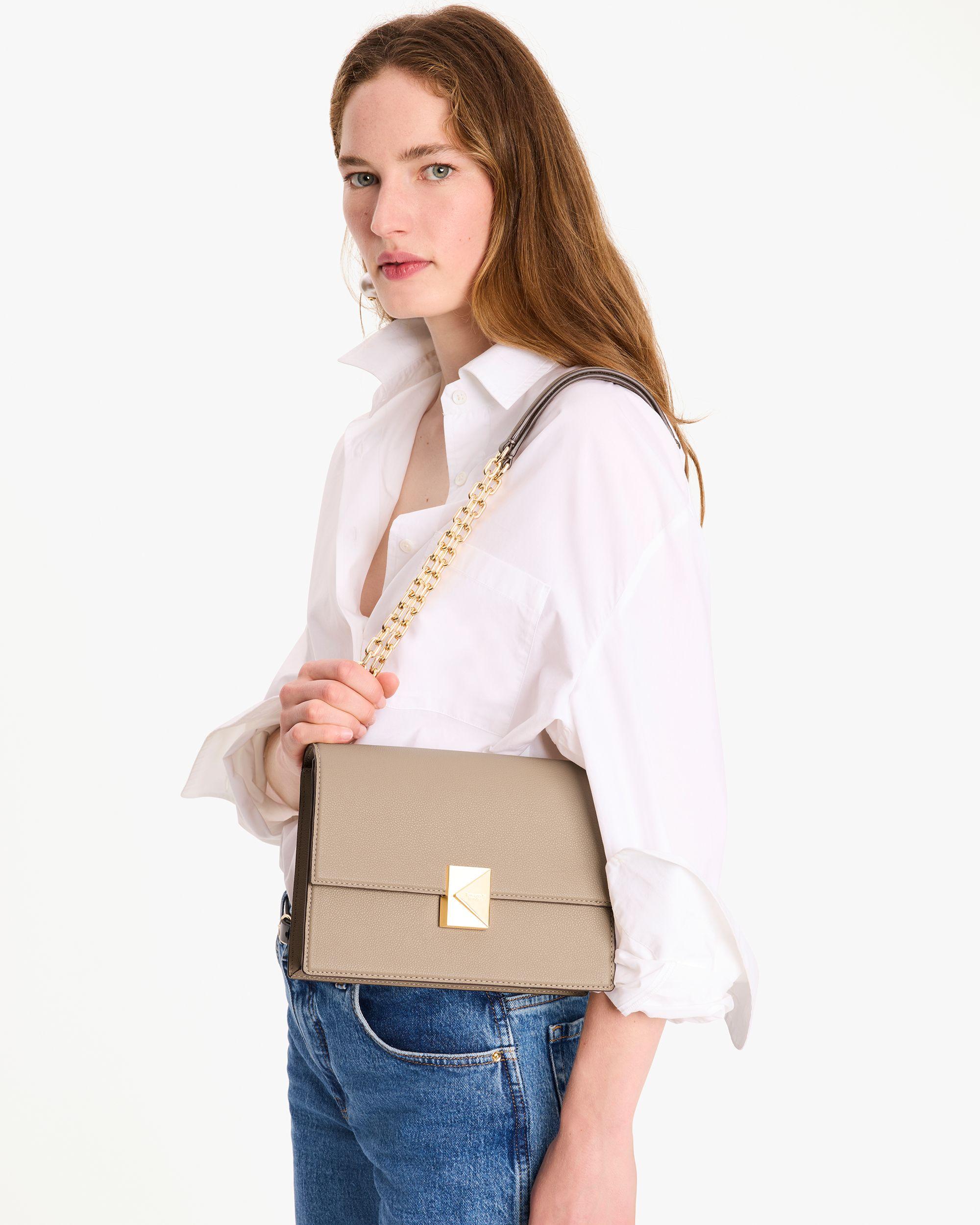 KI555-Deco Chain Shoulder Bag-Timeless Taupe