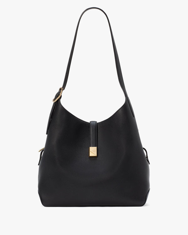 KI556-Deco Large Shoulder Bag-Black