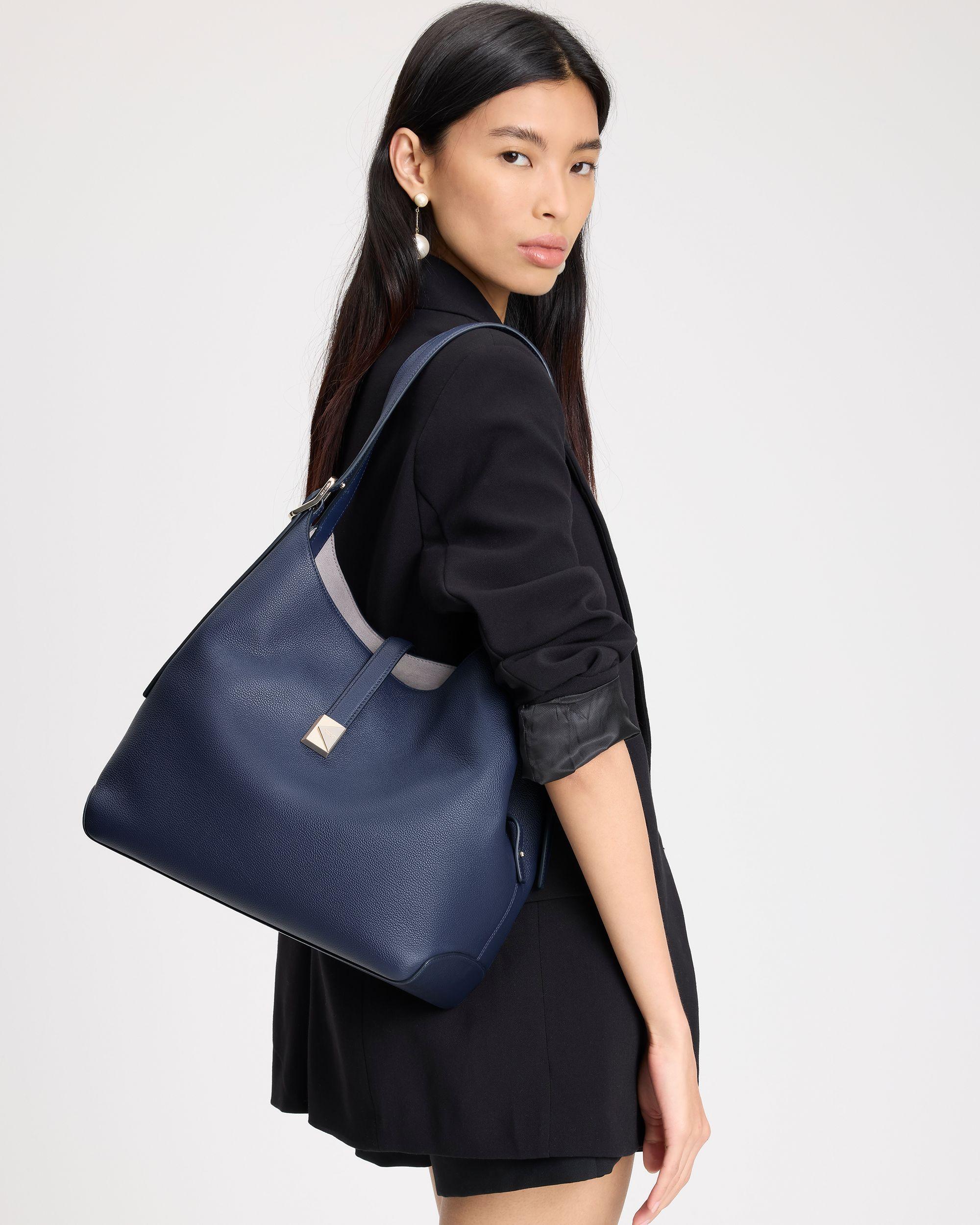 KI556-Deco Large Shoulder Bag-Parisian Navy