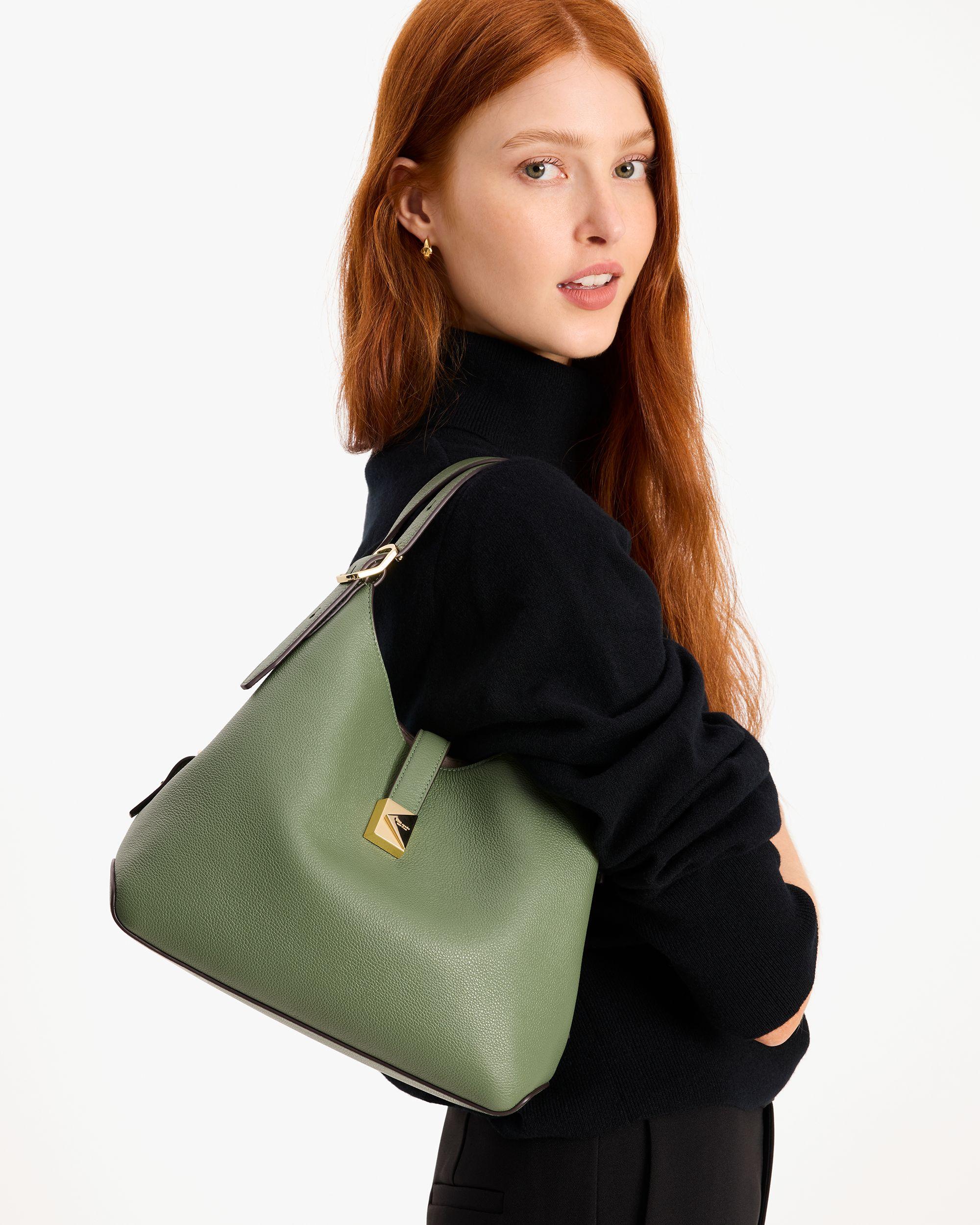 KI557-Deco Crossbody Tote-Olive Leaf