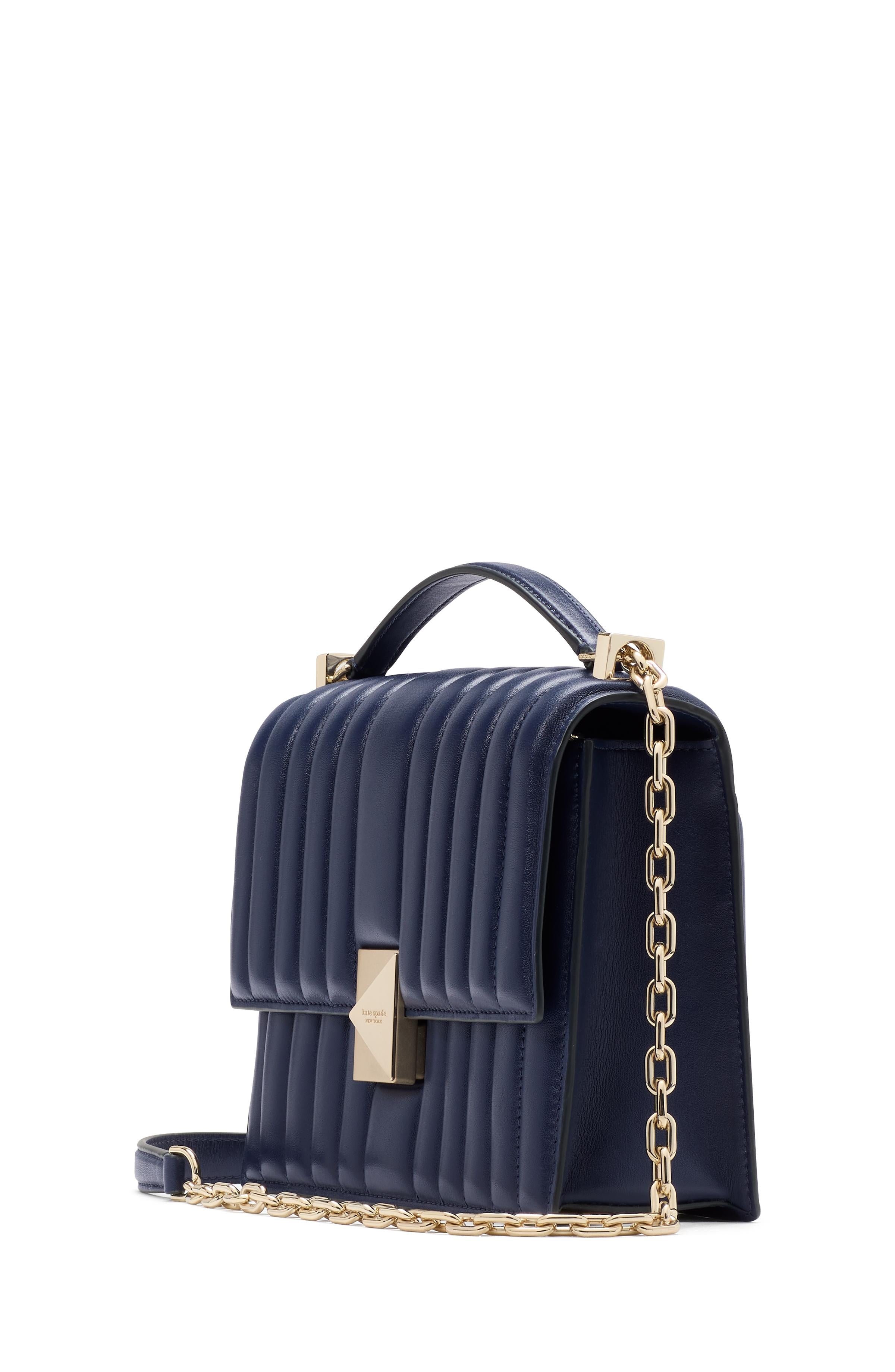 KI561-Deco Quilted Chain Shoulder Bag-Parisian Navy