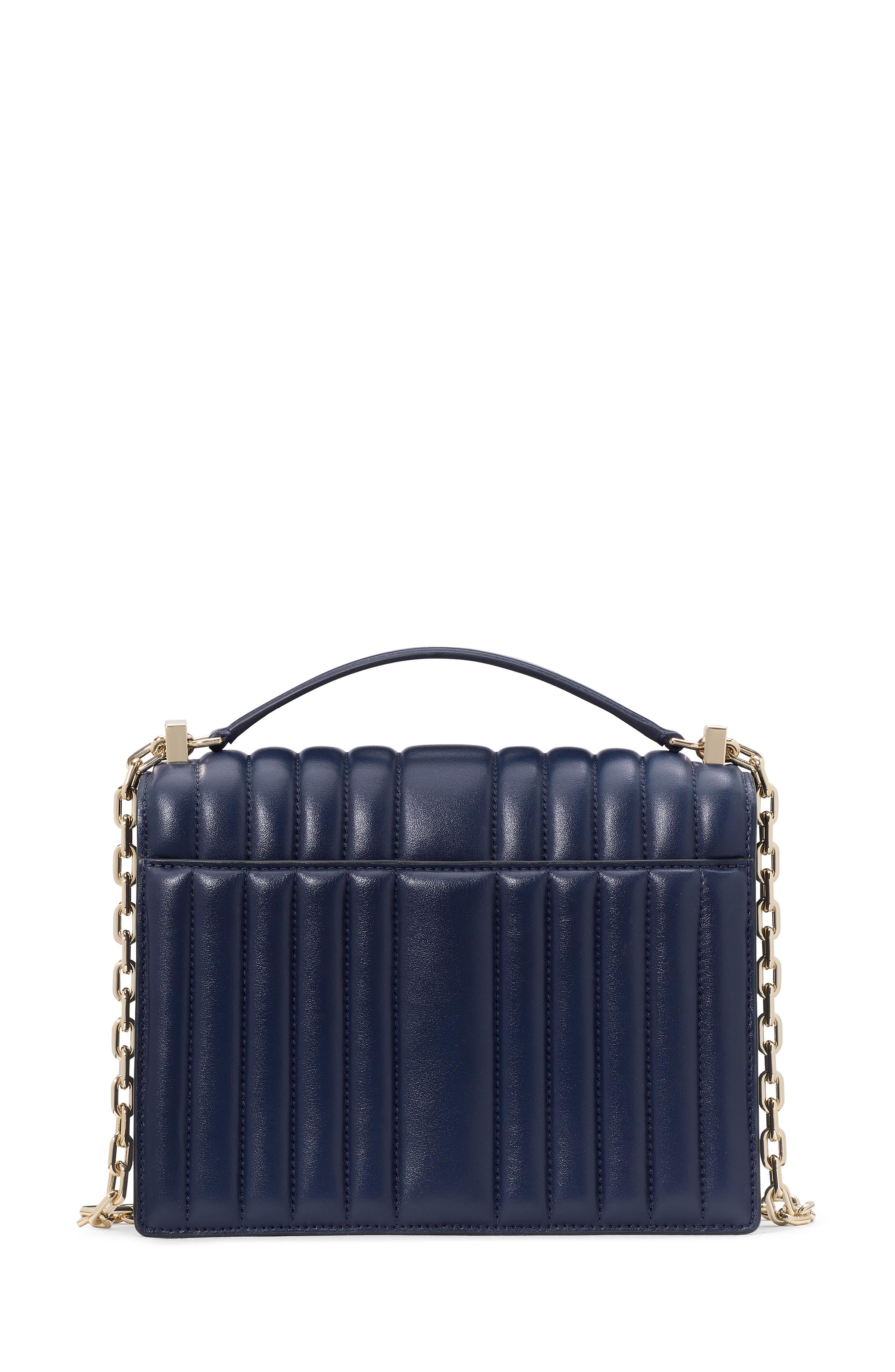 KI561-Deco Quilted Chain Shoulder Bag-Parisian Navy