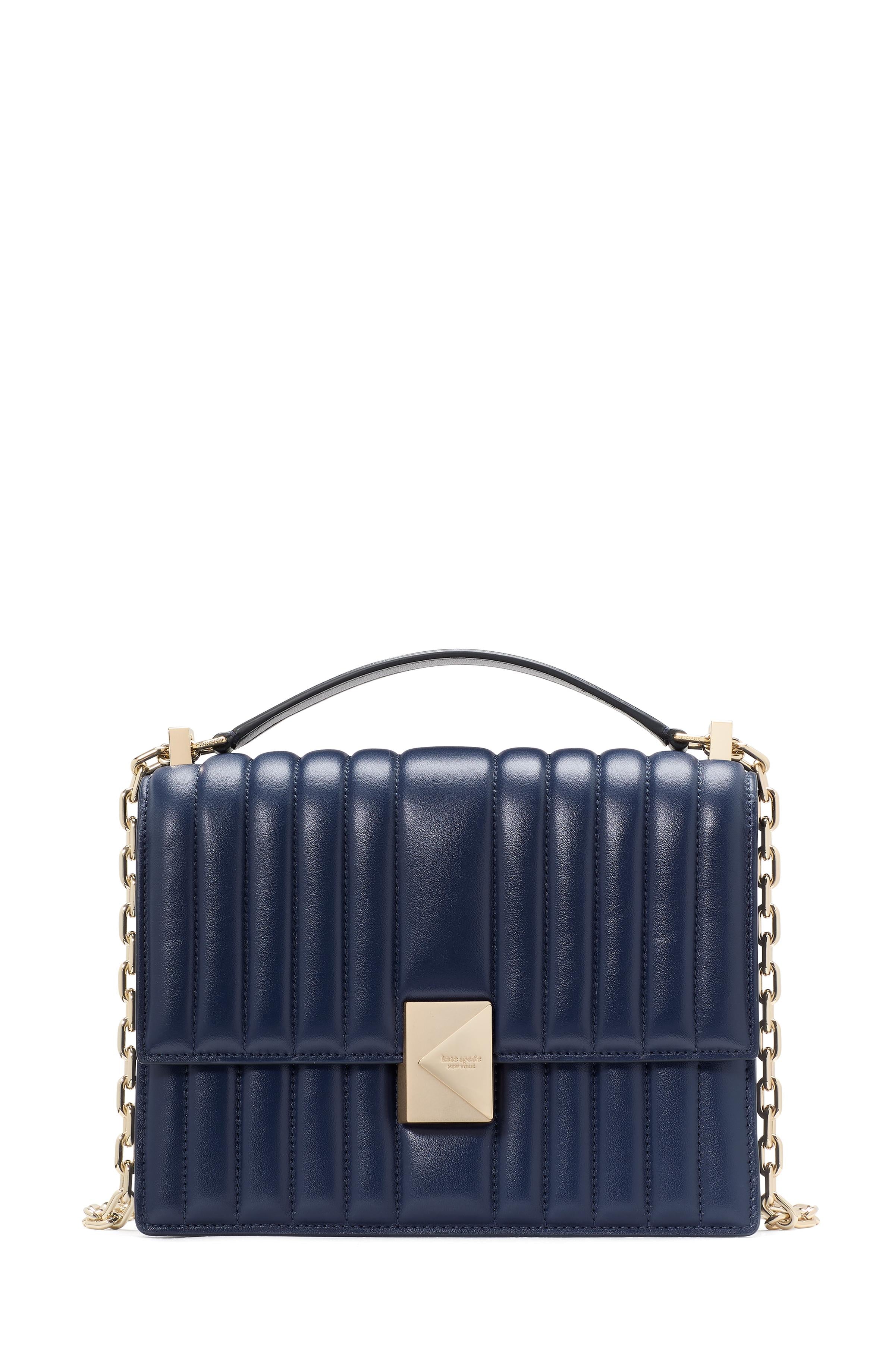 KI561-Deco Quilted Chain Shoulder Bag-Parisian Navy