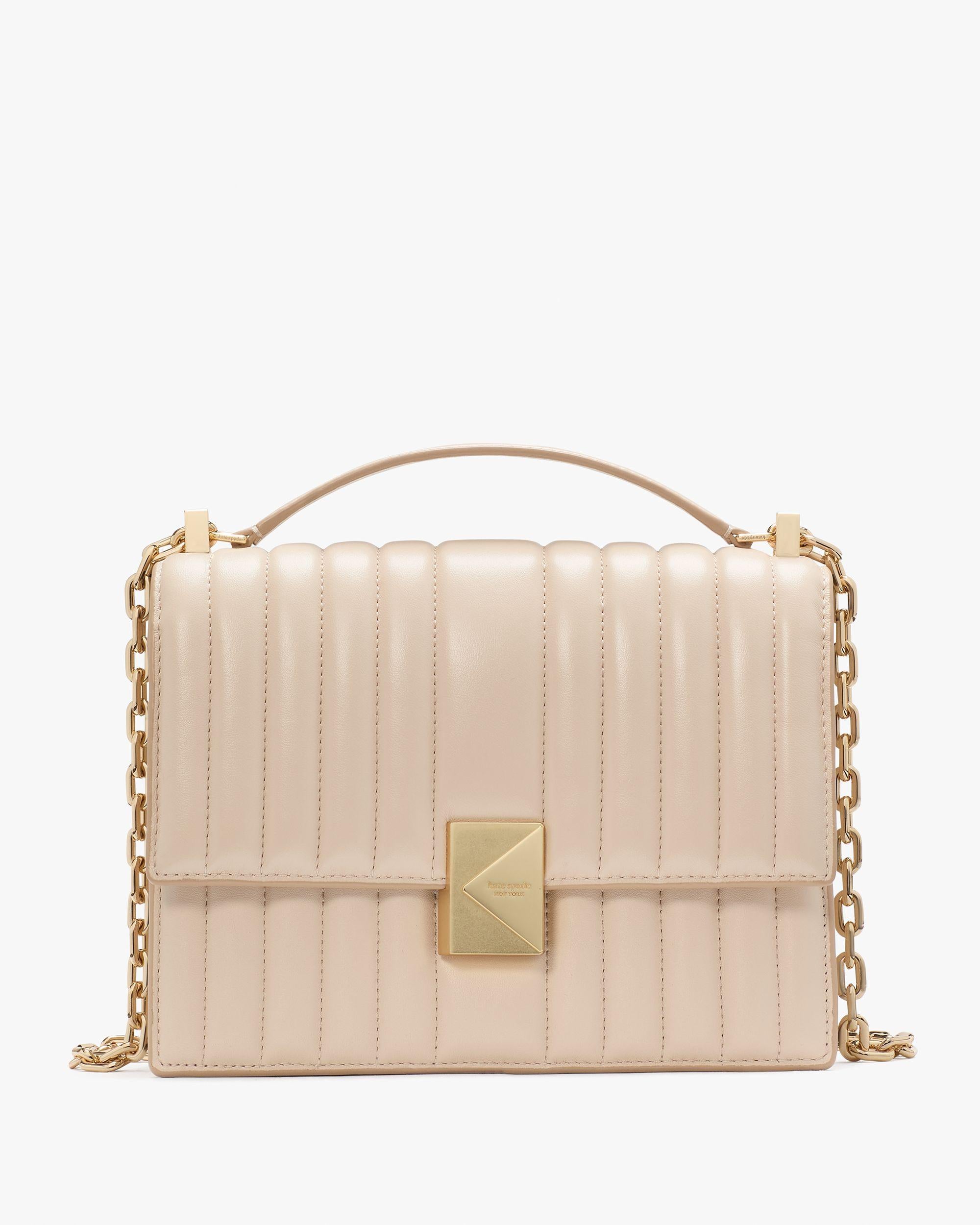 KI561-Deco Quilted Chain Shoulder Bag-Milk Glass